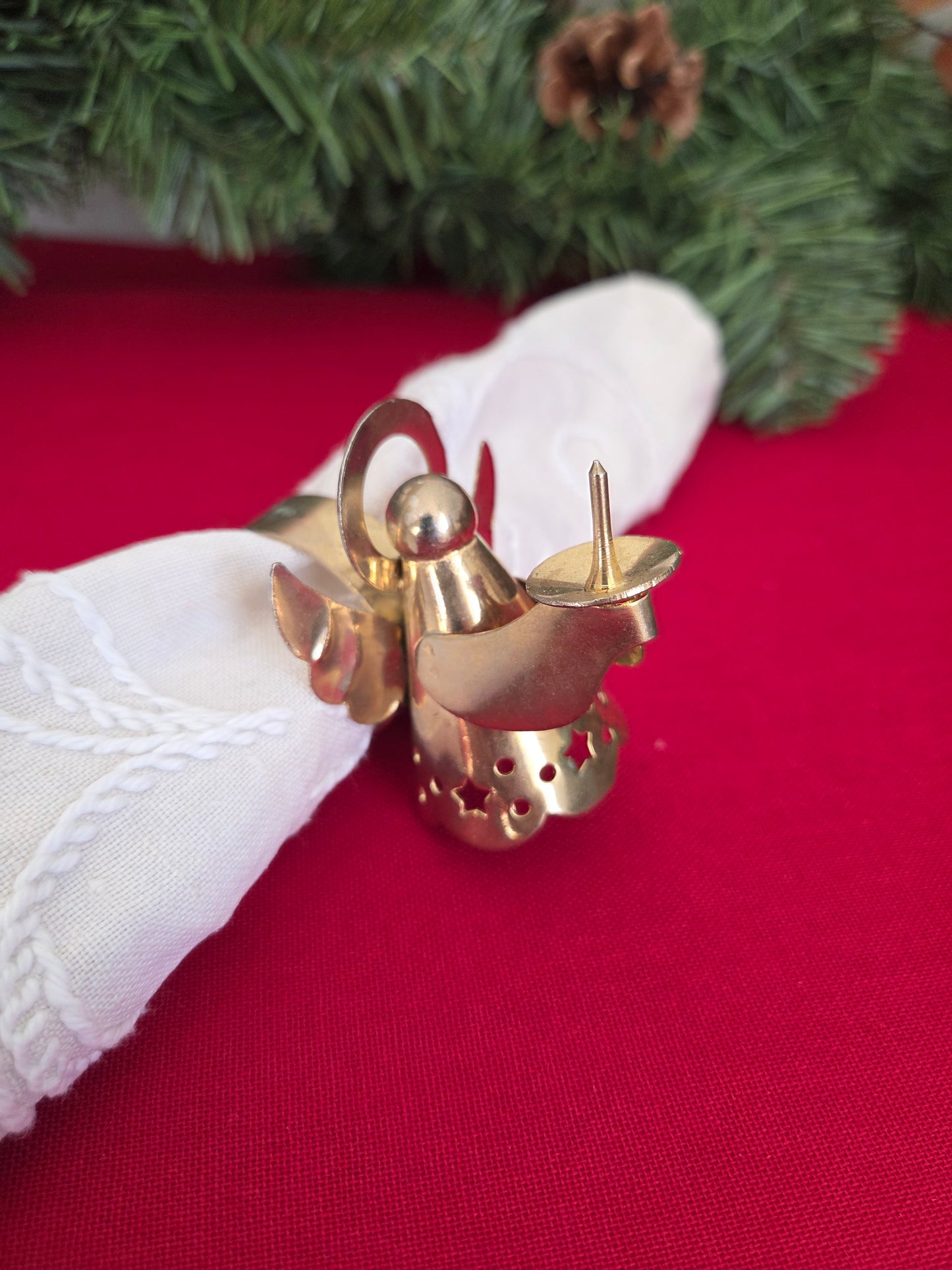 Set of Six Brass Angel Napkin Rings (1/2)