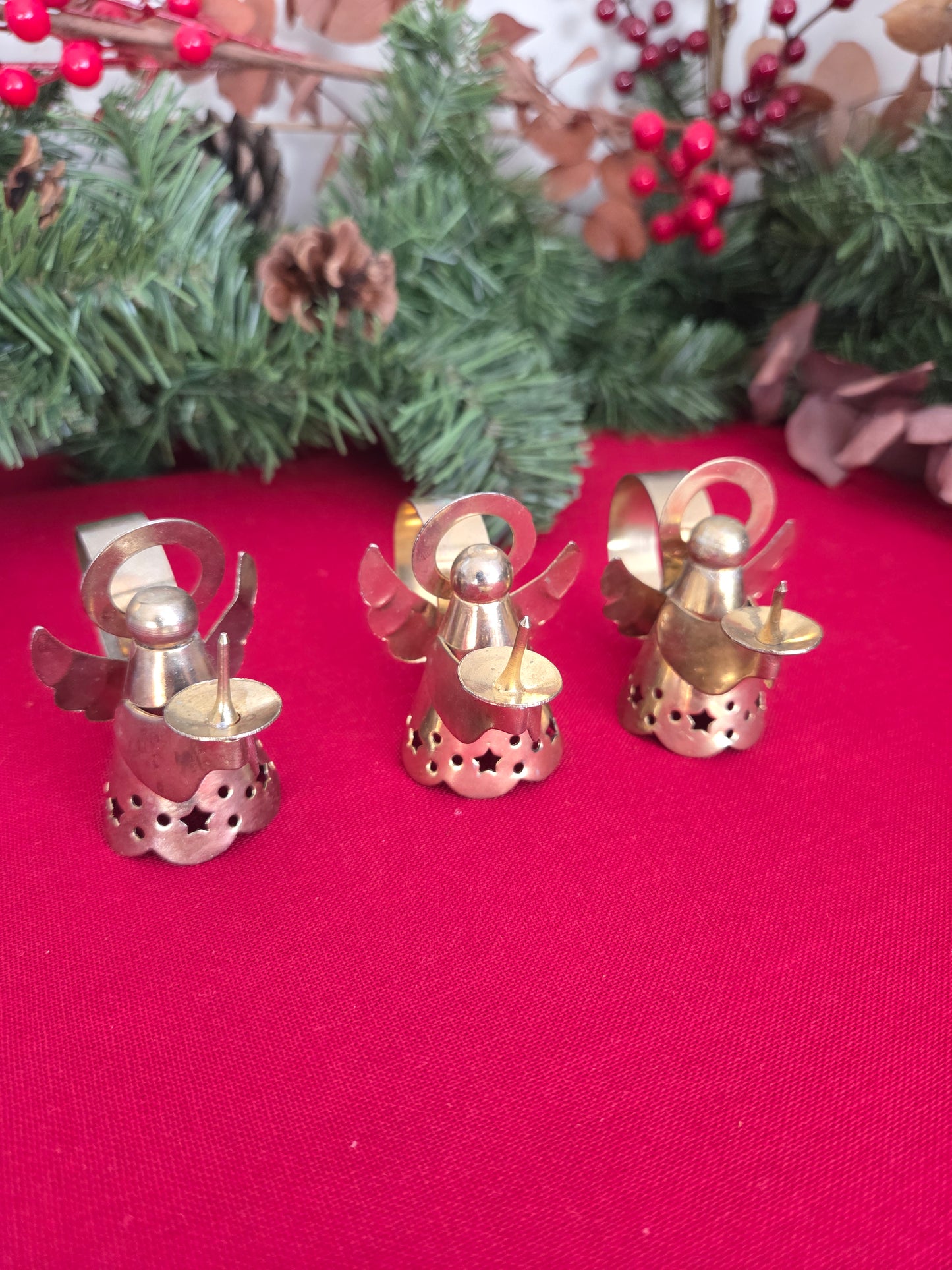 Set of Six Brass Angel Napkin Rings (1/2)