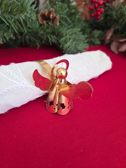 Set of Six Brass Angel Napkin Rings (2/2)