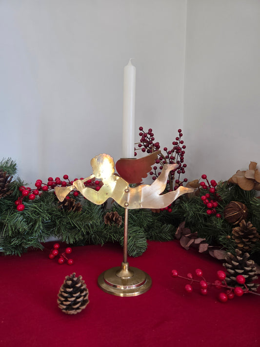 Vintagre Brass Cherub Candlestick
