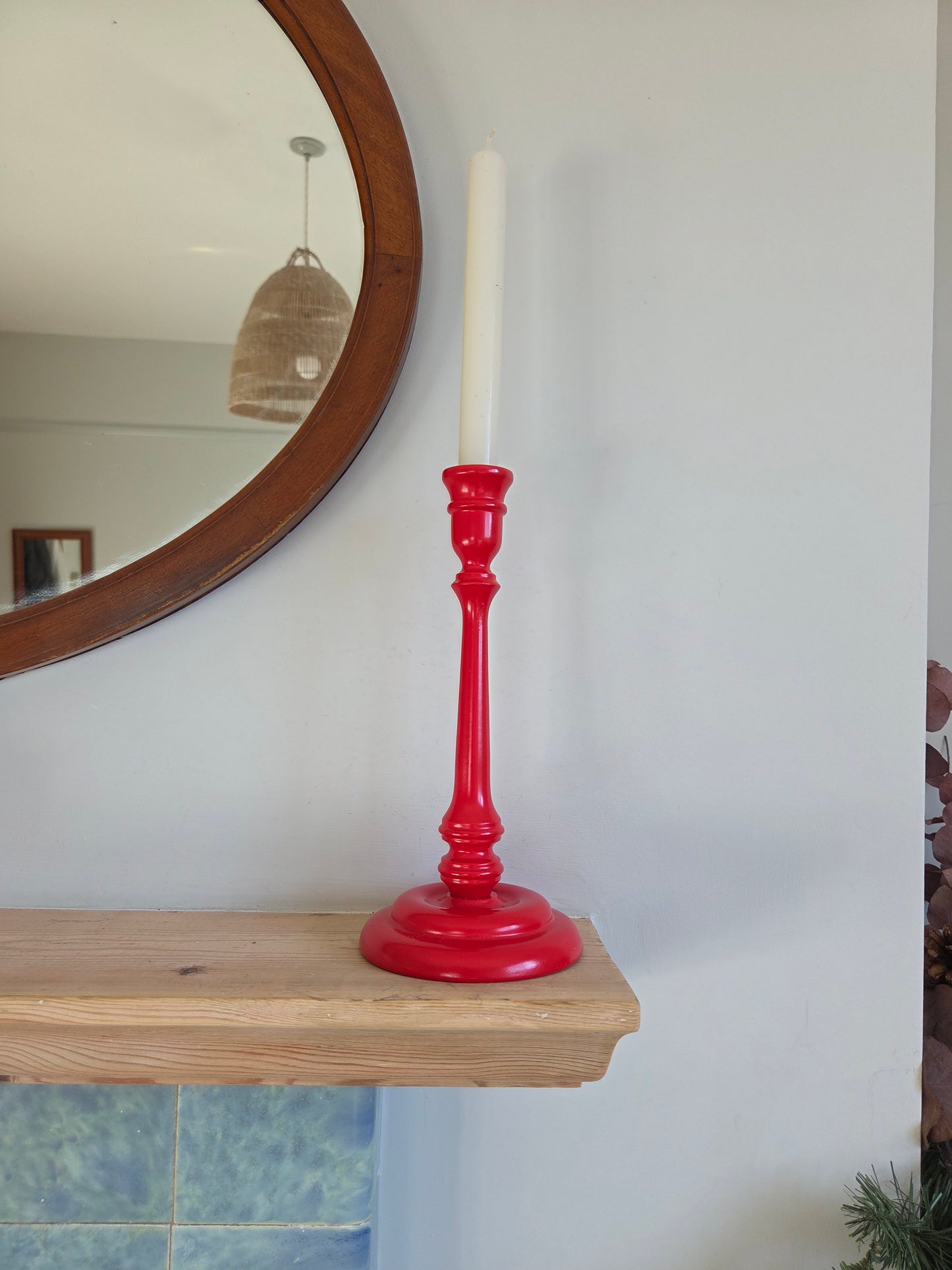 Tall Red Candlestick