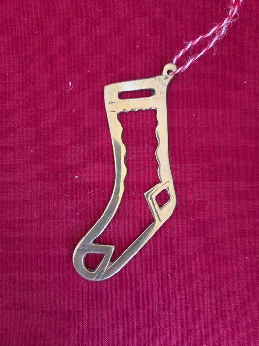 Vintage Brass Stocking Decoration