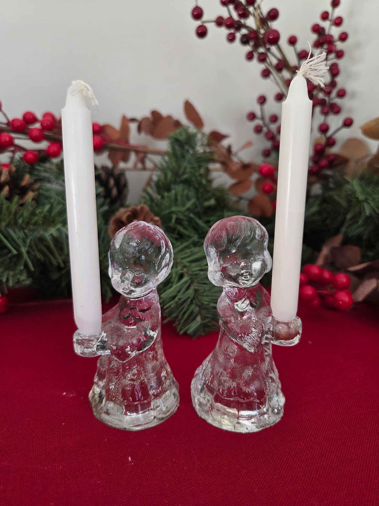 Glass Angel Candle Holders