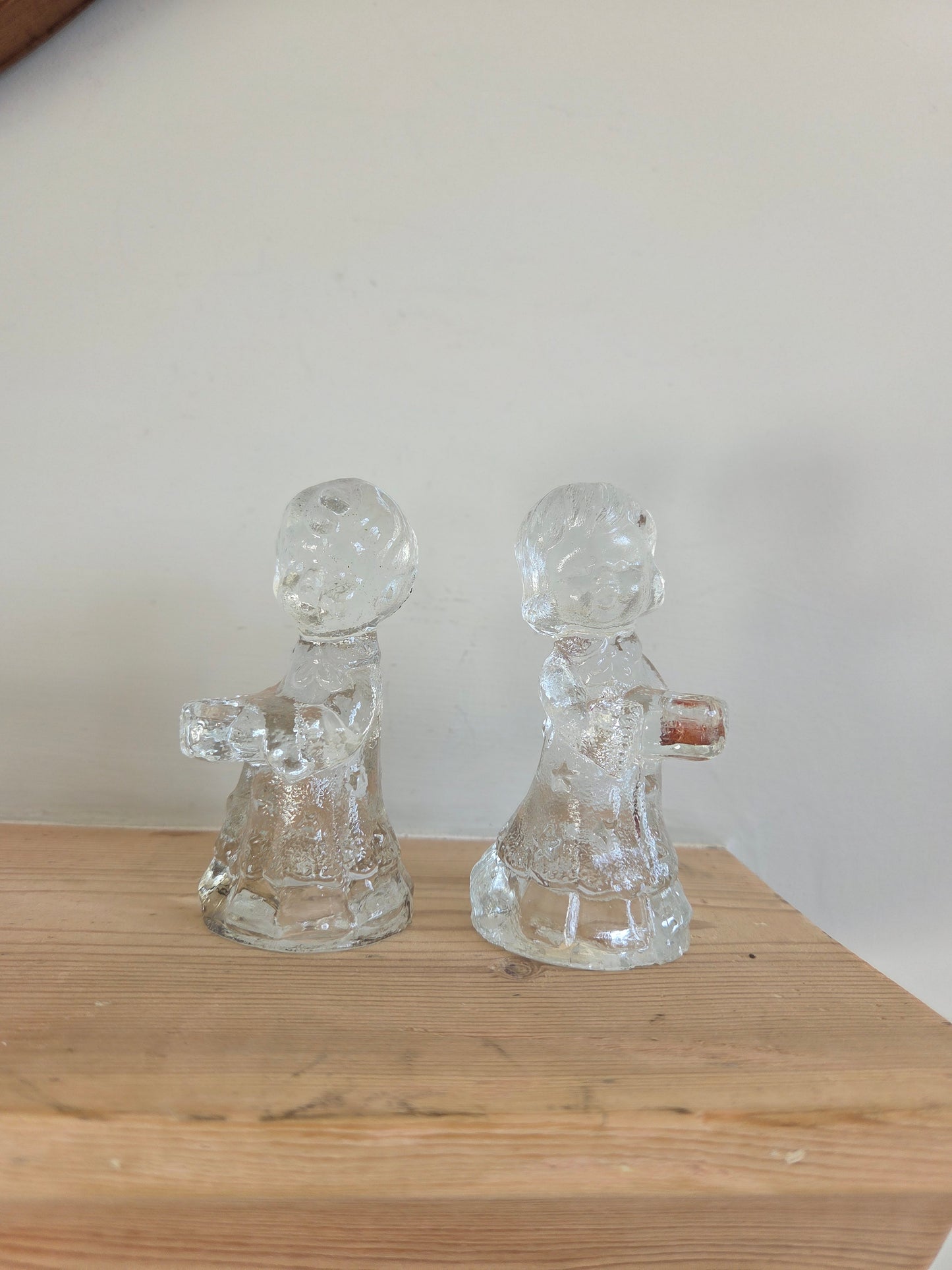 Glass Angel Candle Holders