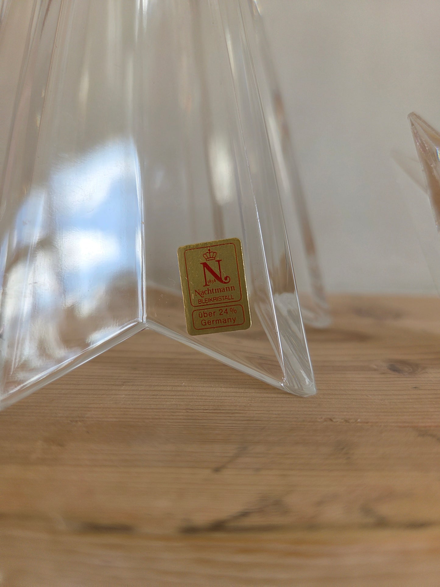 Set of Vintage Glass Christmas Candle Holders