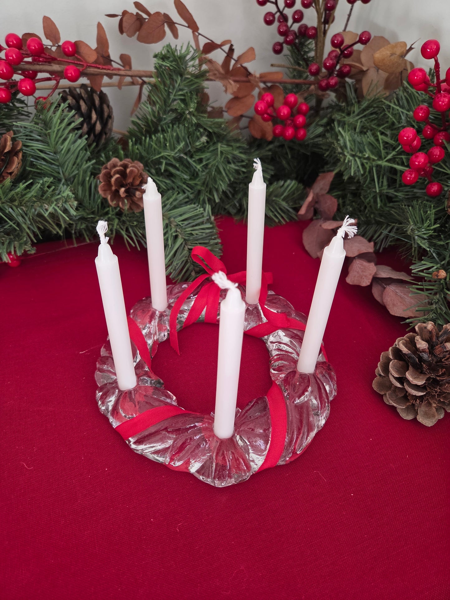 Art Glass Christmas Candelabra