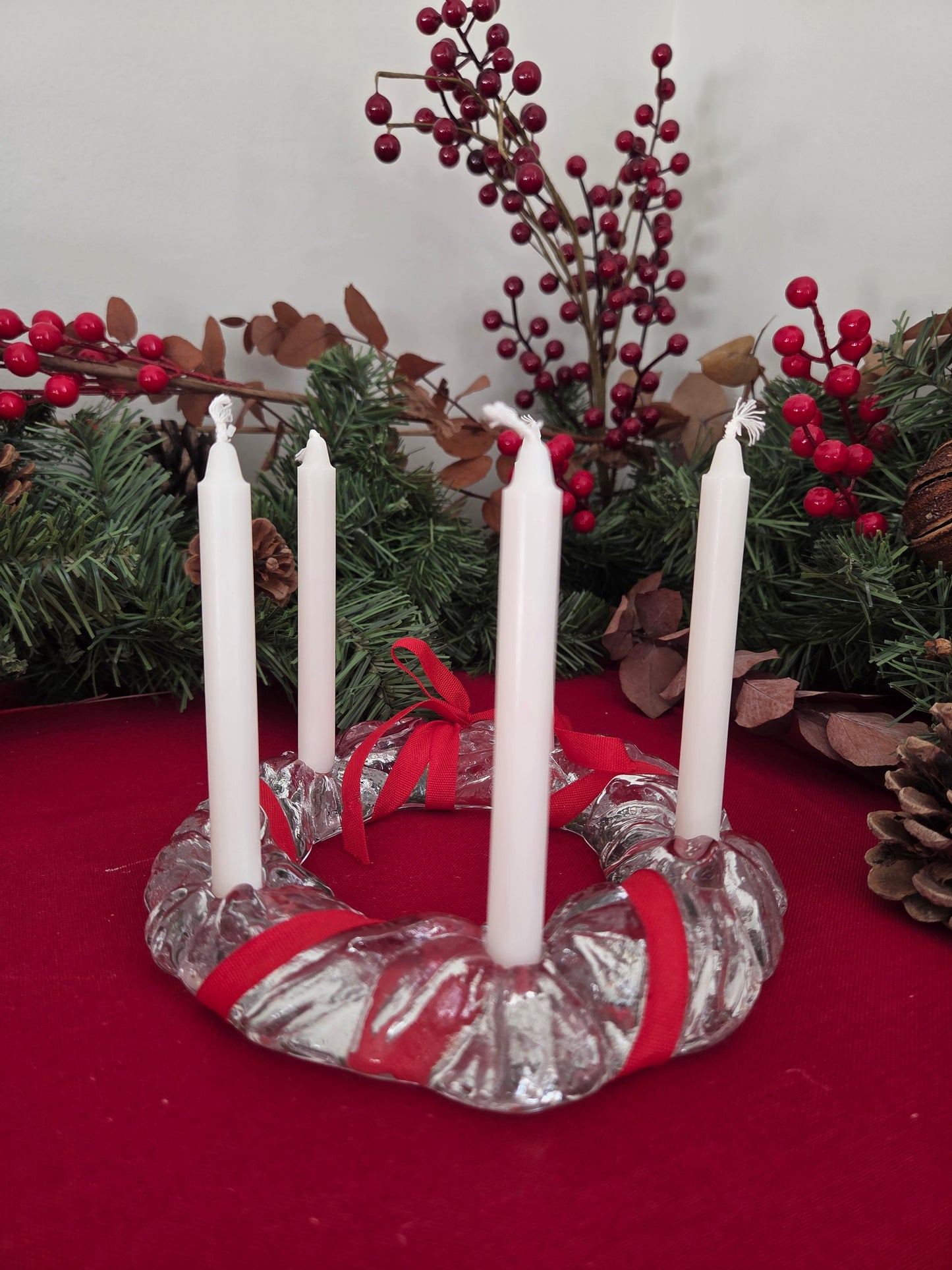 Art Glass Christmas Candelabra