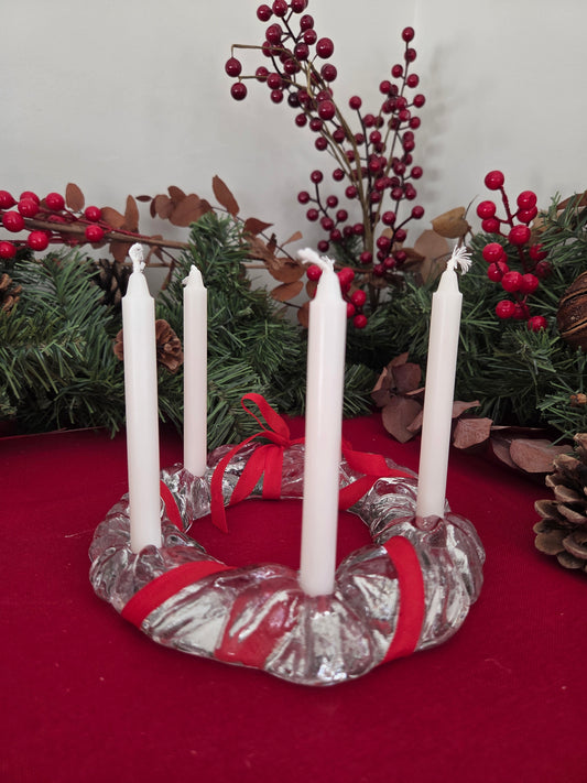 Art Glass Christmas Candelabra