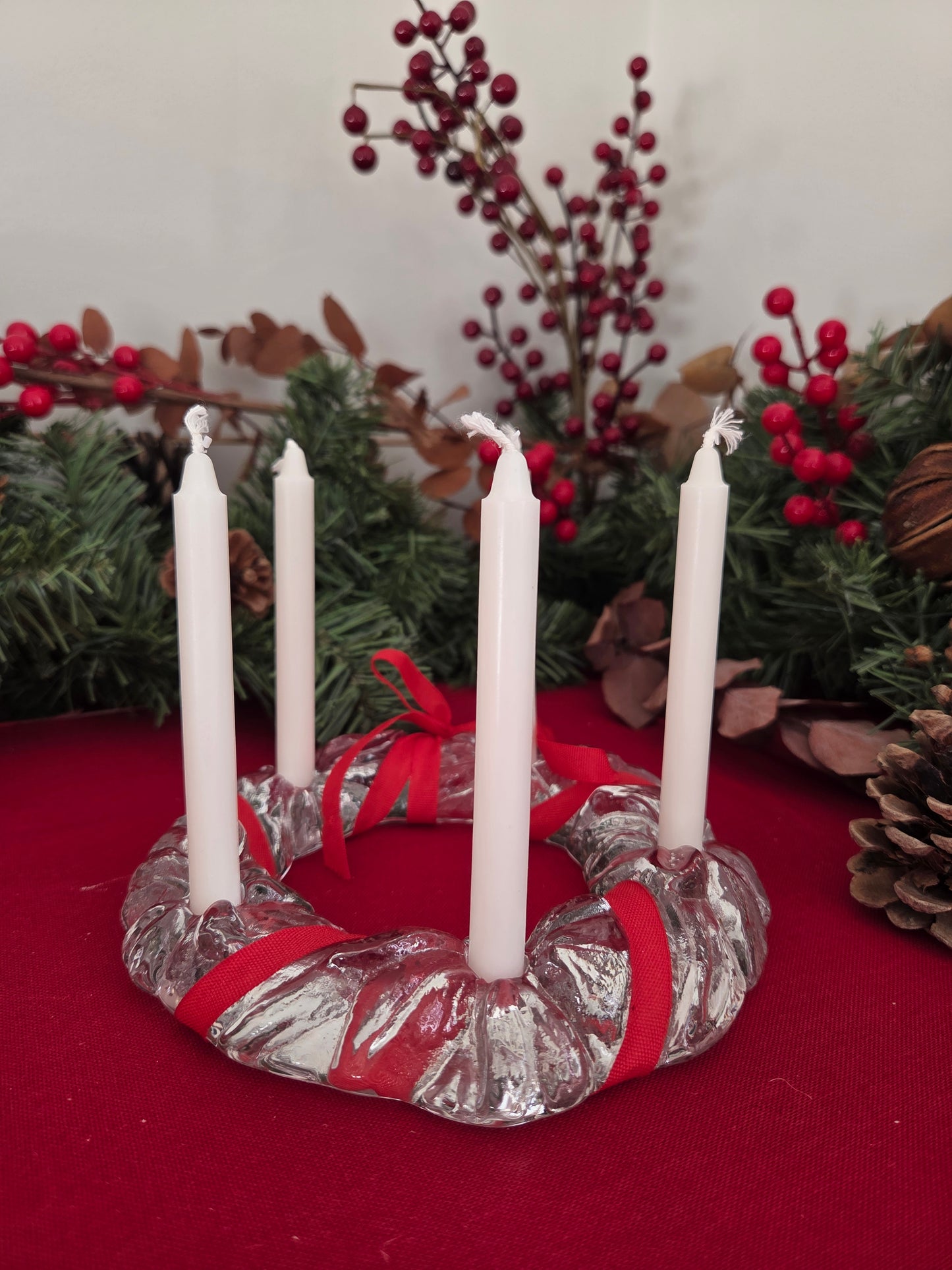 Art Glass Christmas Candelabra