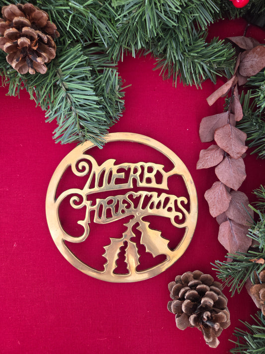 Vintage Brass Christmas Trivet