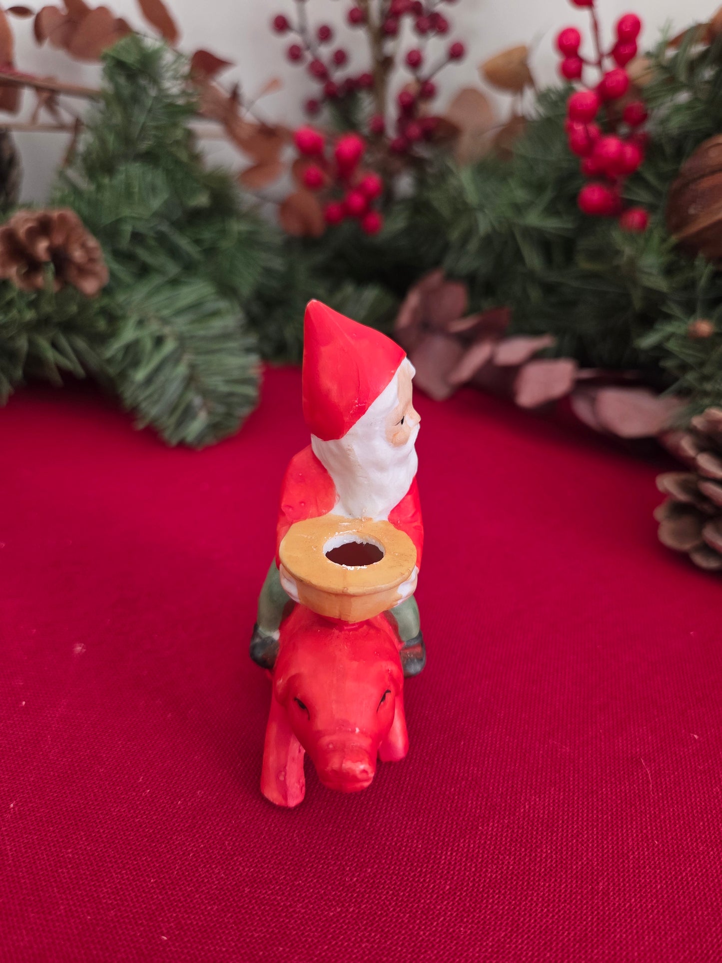 Vintage Ceramic Pig Candle Holder