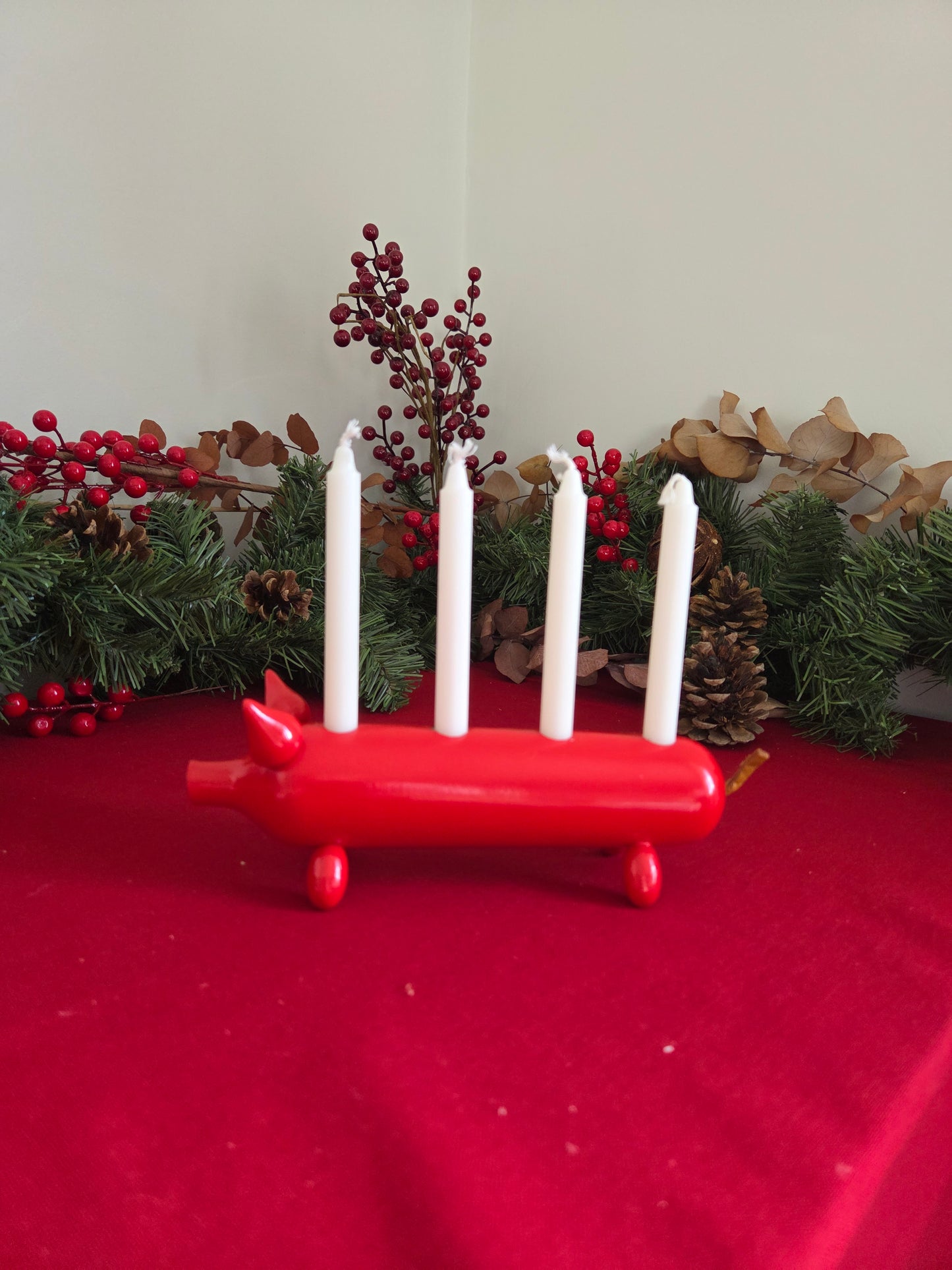 Vintage Long Swedish Pig Candle Holder