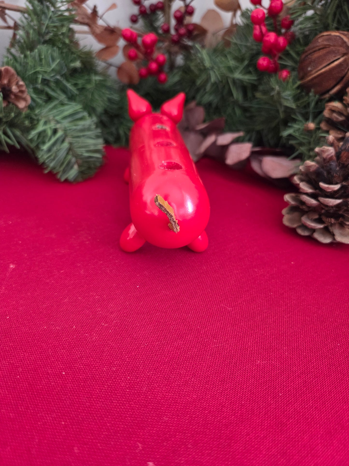 Vintage Long Swedish Pig Candle Holder