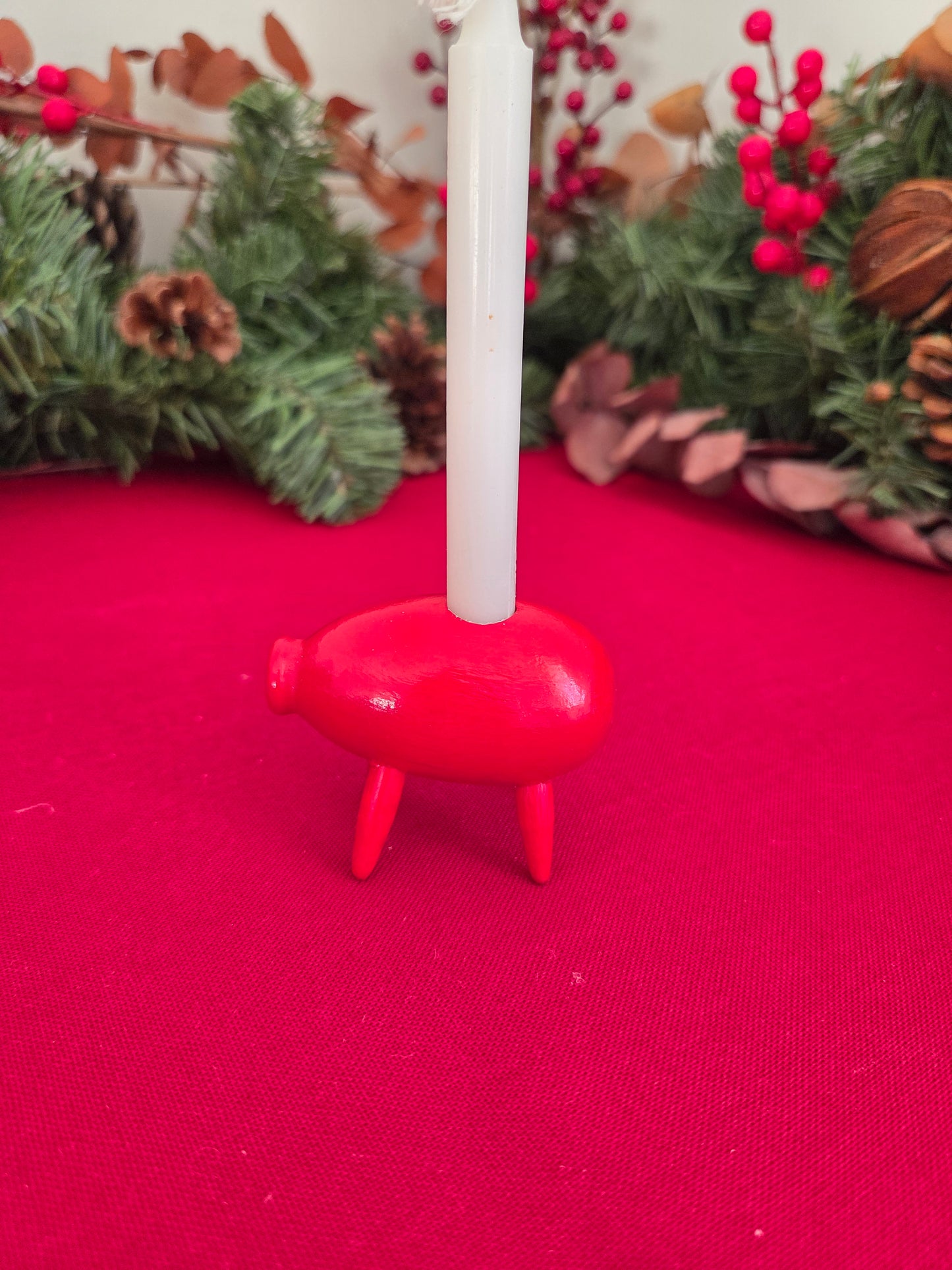 Vintage Small Swedish Pig Candle Holder