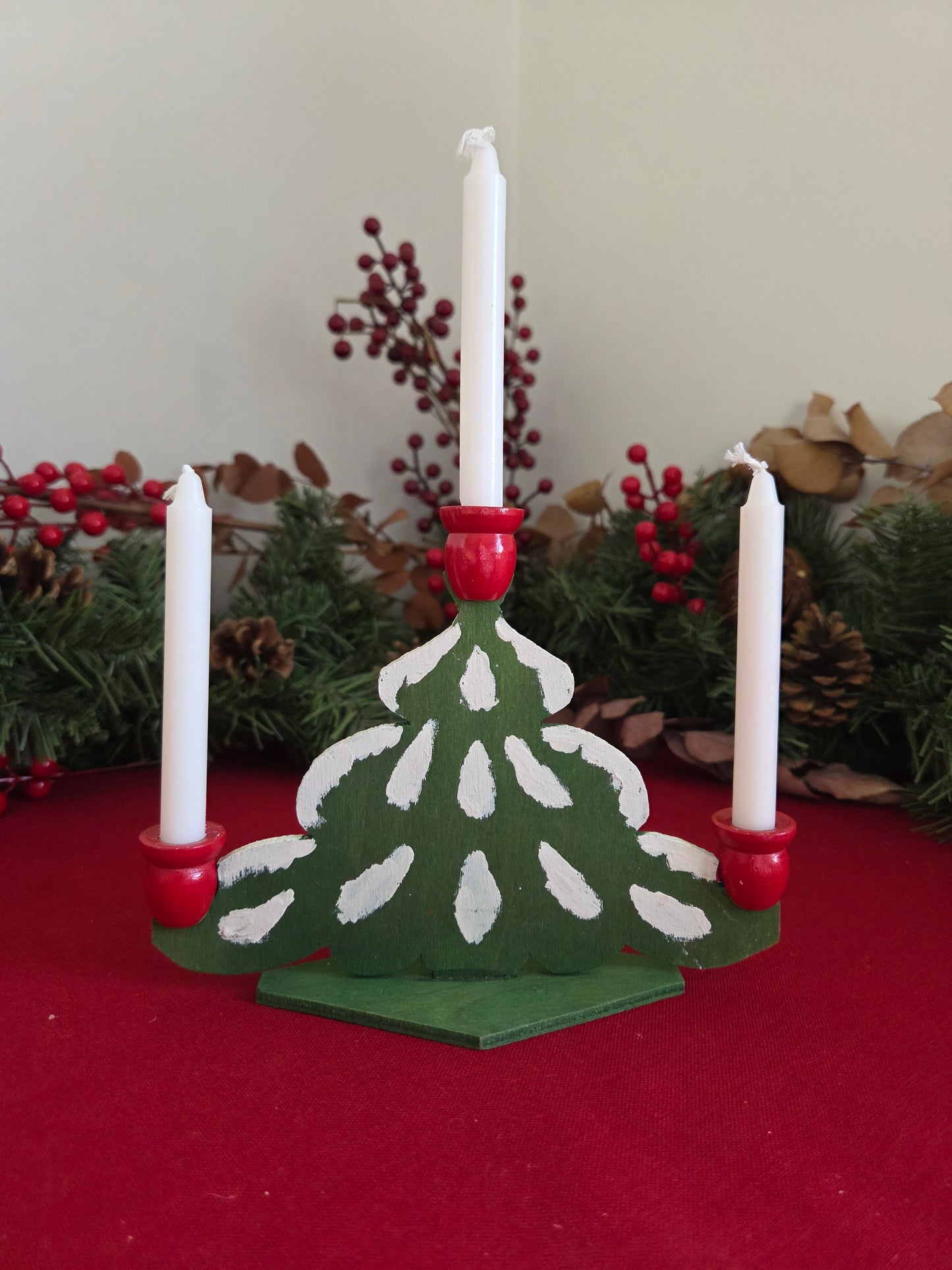 Hand Crafted Vintage Christmas Tree Candelabra