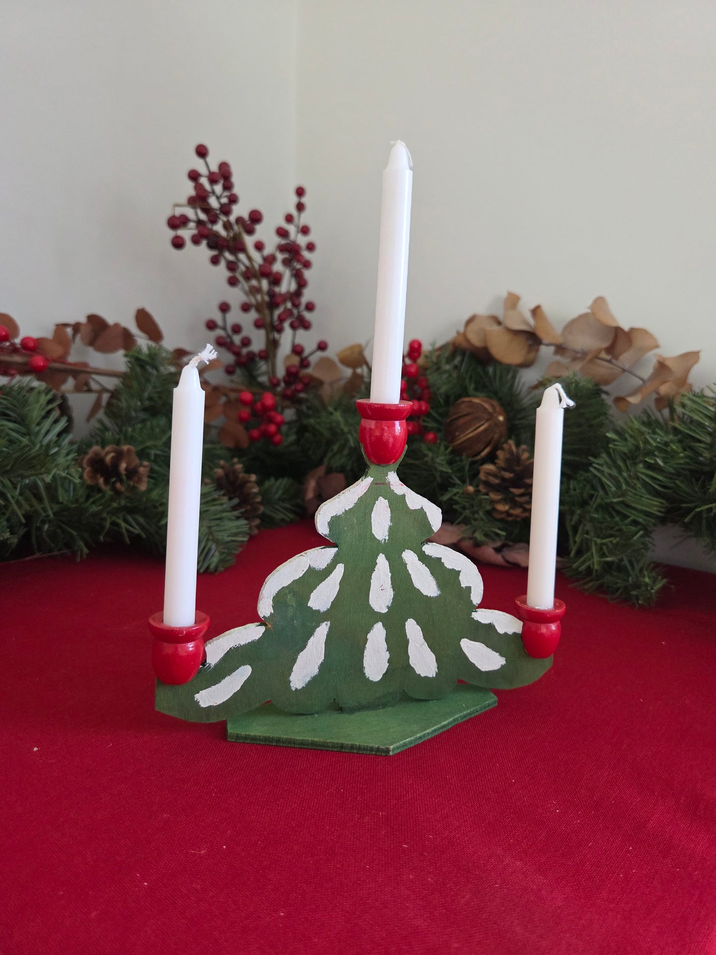 Hand Crafted Vintage Christmas Tree Candelabra
