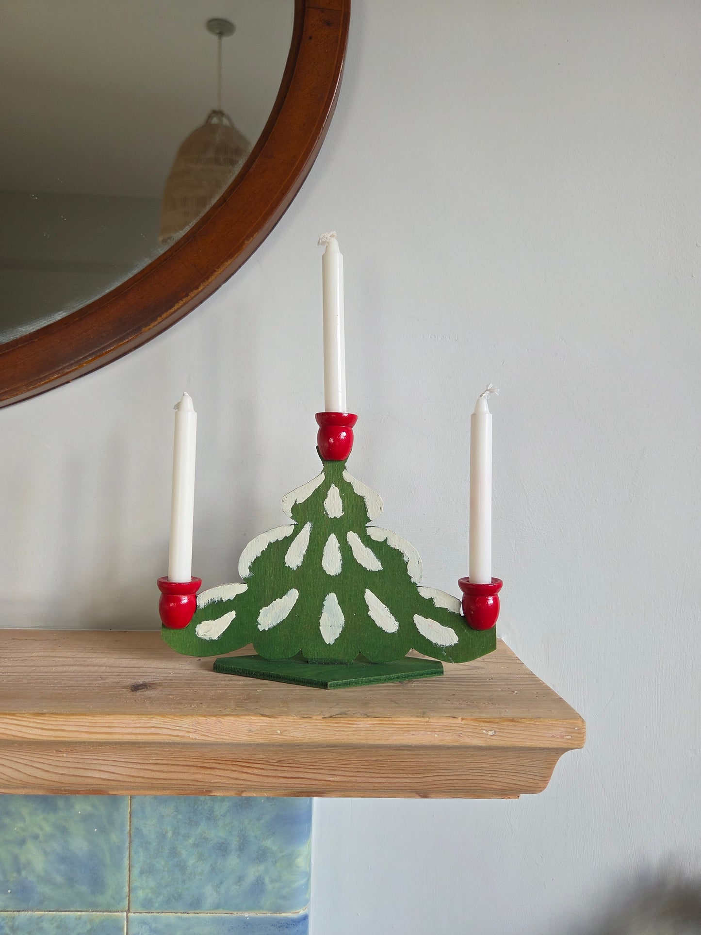 Hand Crafted Vintage Christmas Tree Candelabra