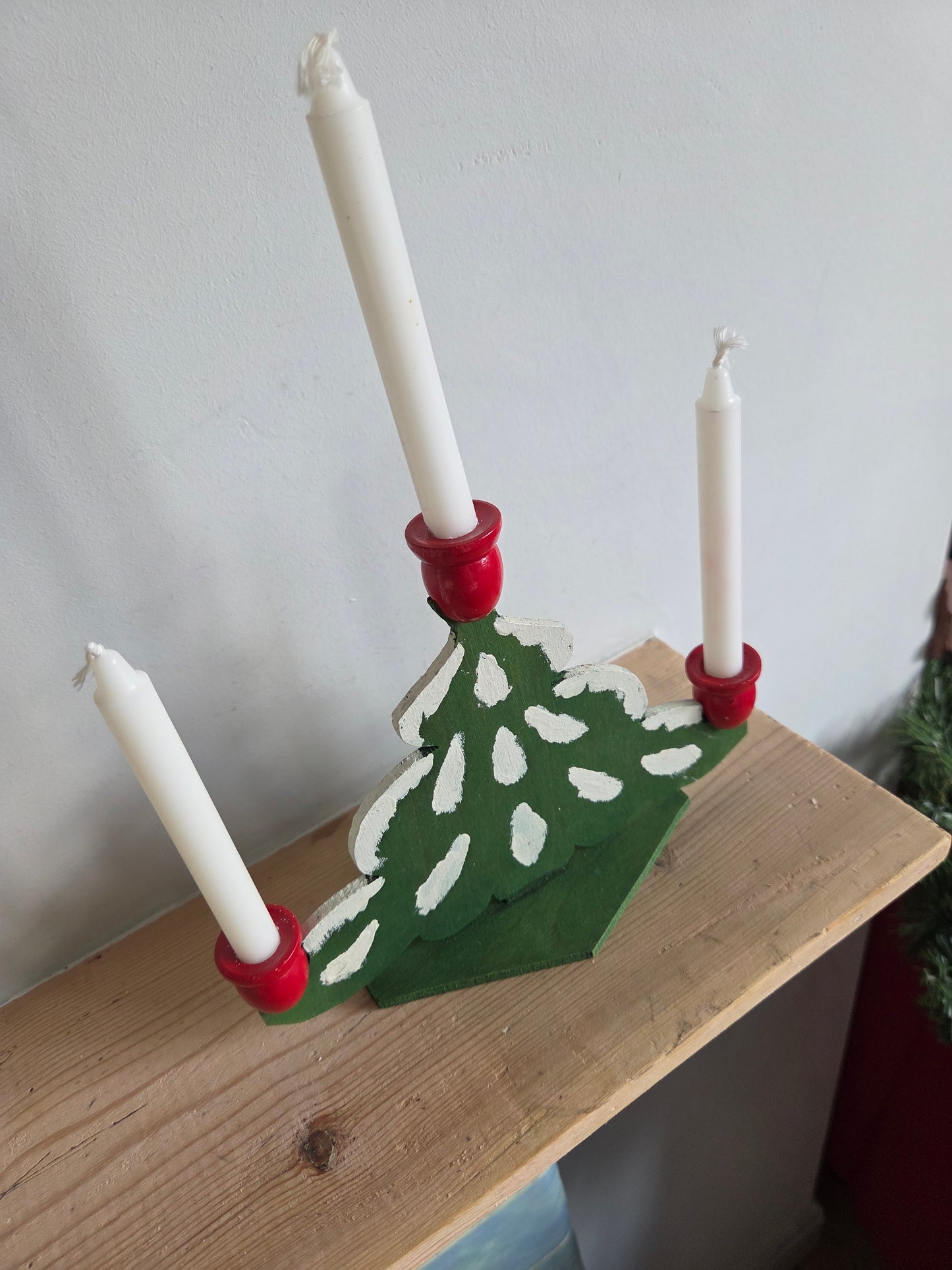 Hand Crafted Vintage Christmas Tree Candelabra