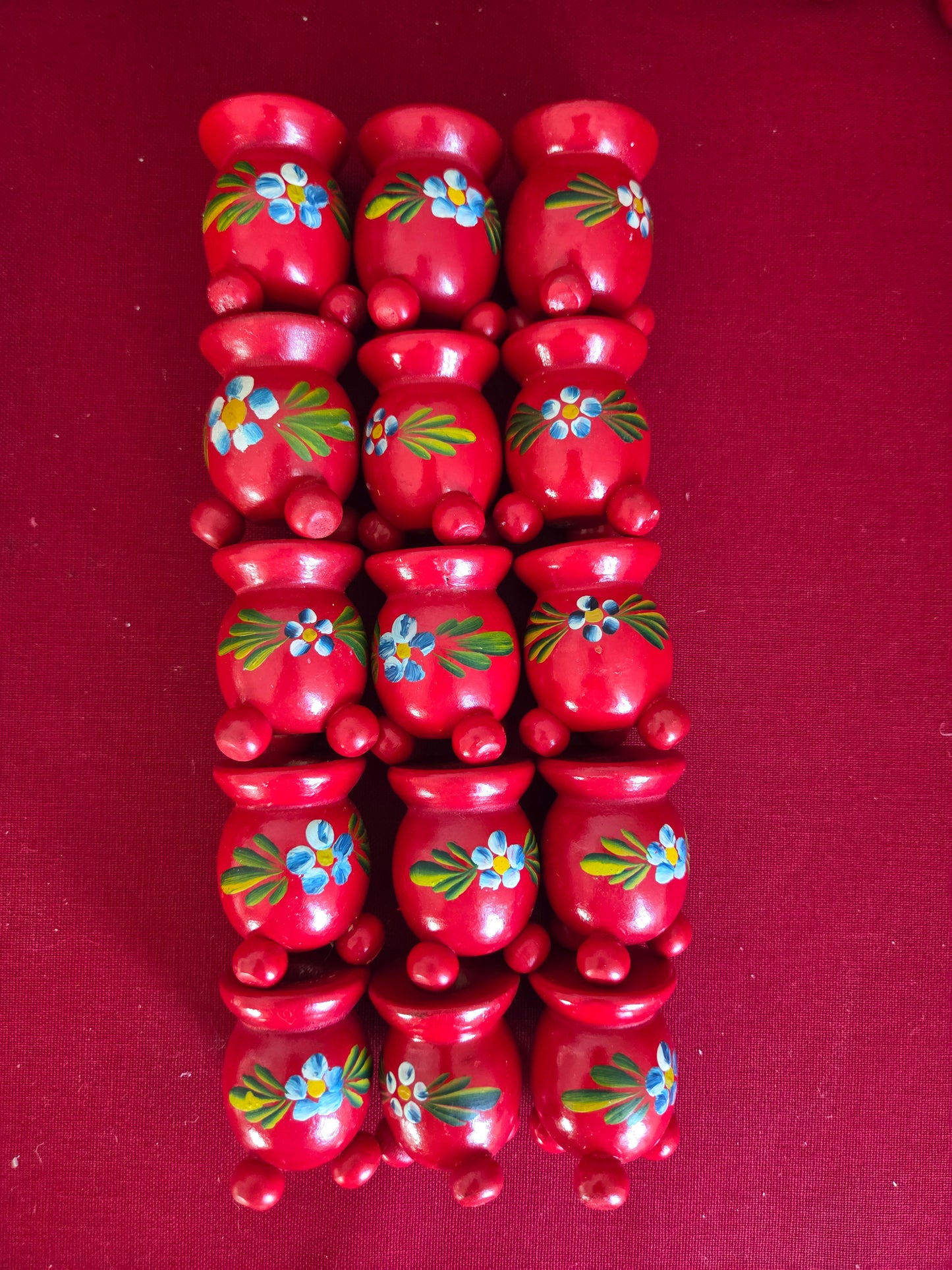 Swedish Christmas Candle Holder - Pair Small Flower