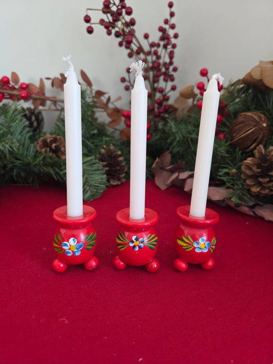 Swedish Christmas Candle Holder - Trio Small Flower