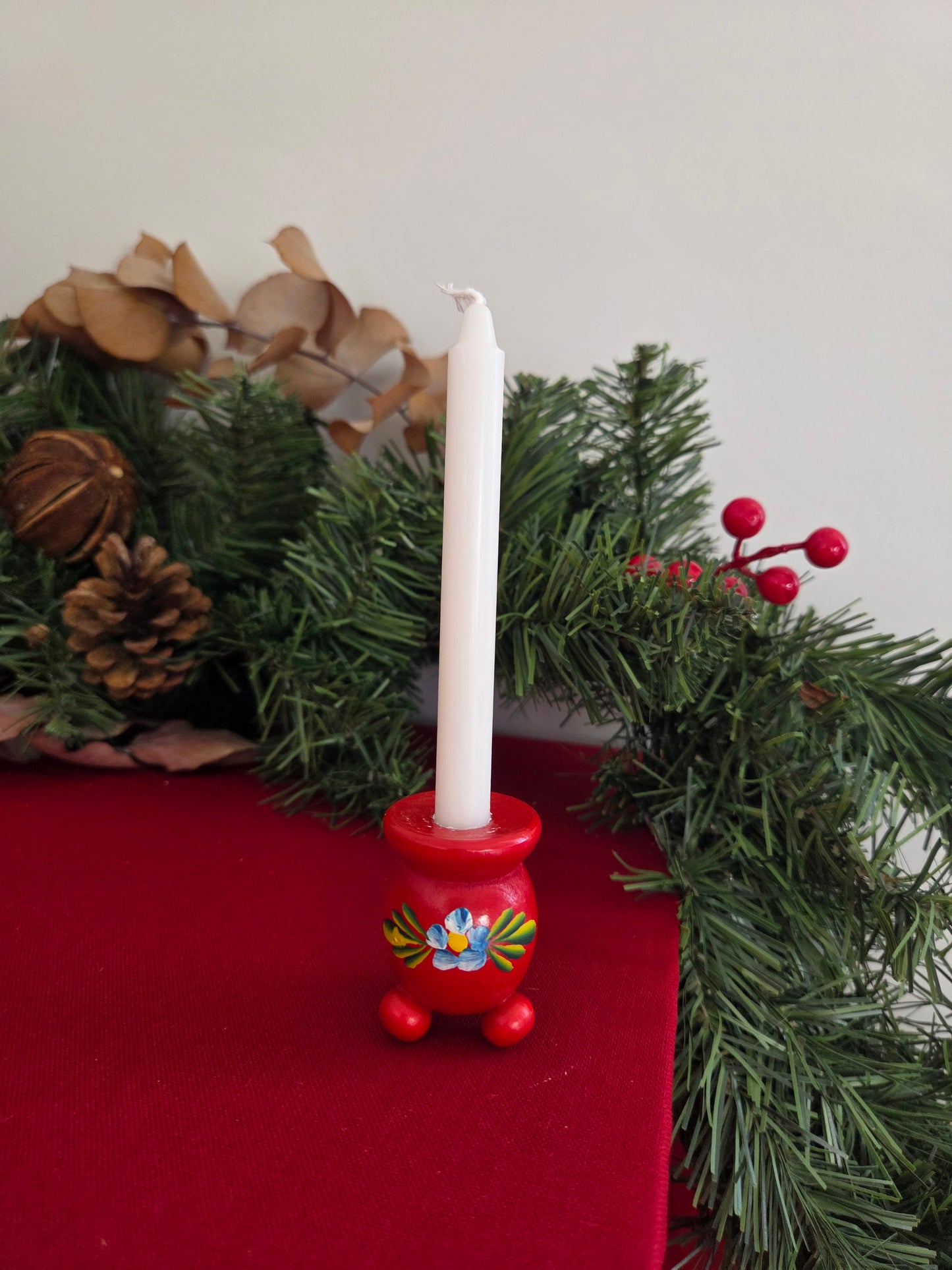 Vintage Swedish Christmas Candle Holder - Small Plain