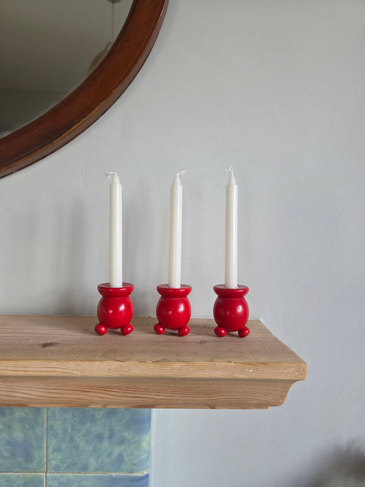 Vintage Swedish Christmas Candle Holder - Trio Small Plain