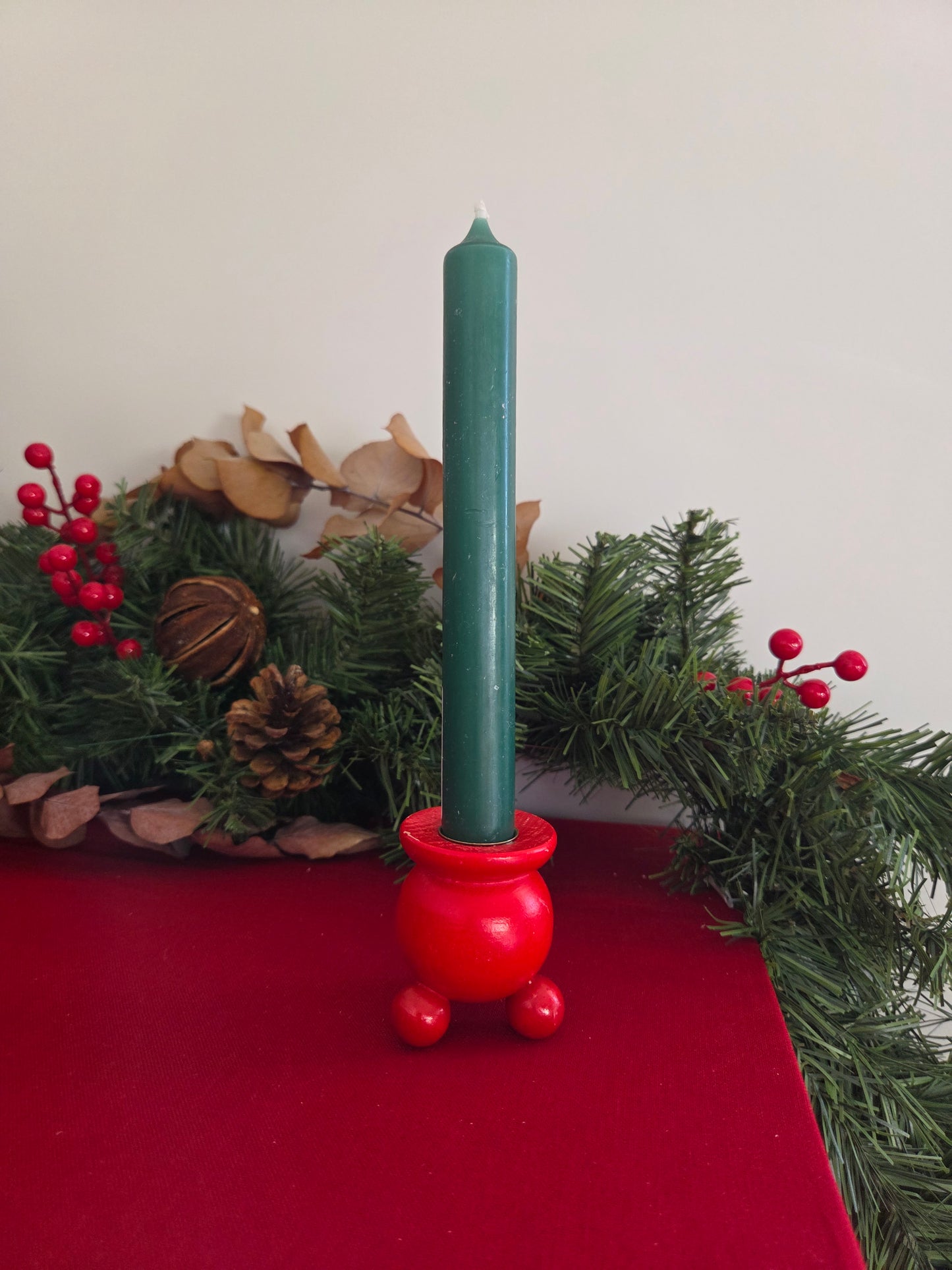 Vintage Swedish Christmas Candle Holder - Single Medium Plain
