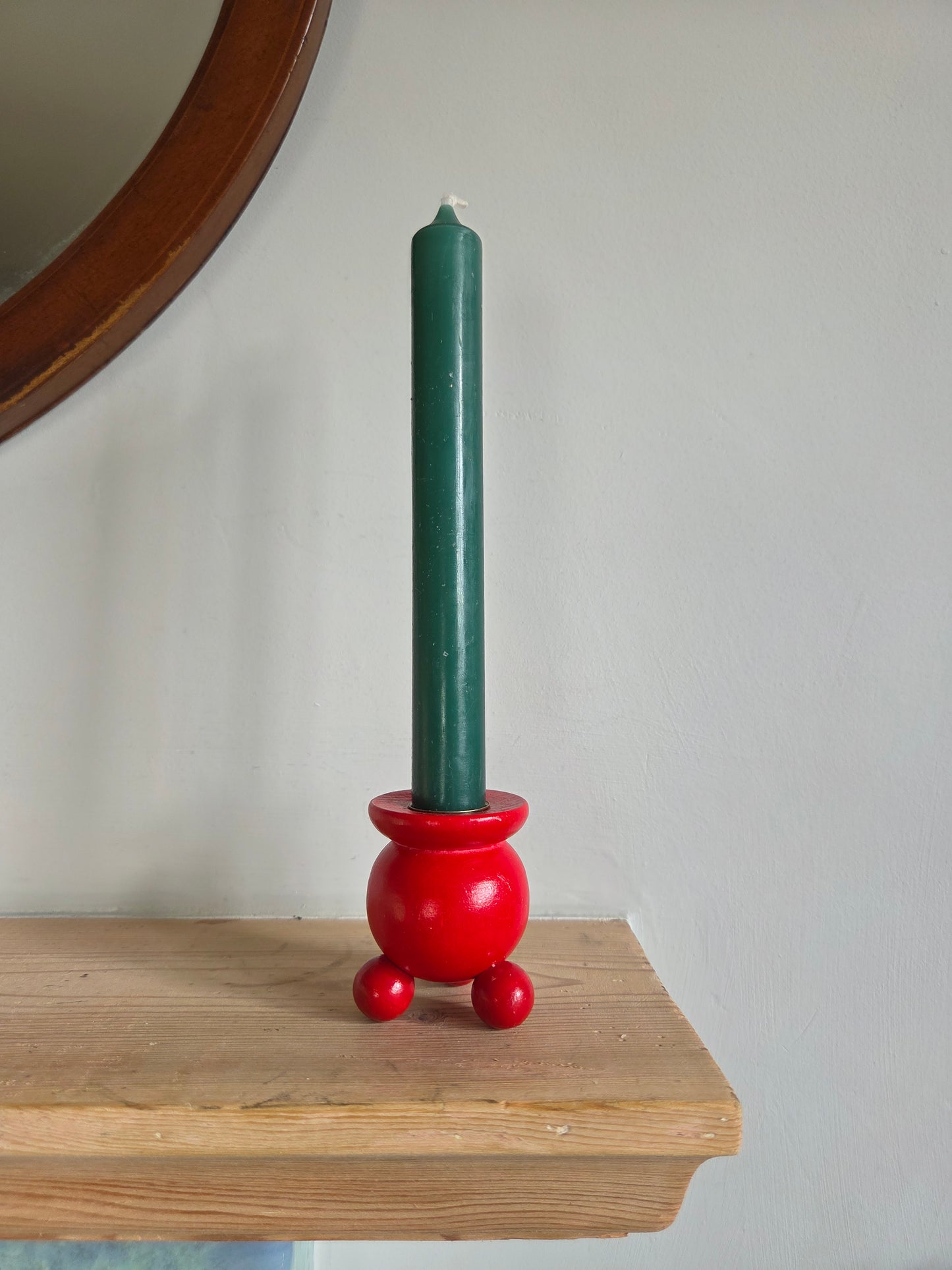 Vintage Swedish Christmas Candle Holder - Single Medium Plain