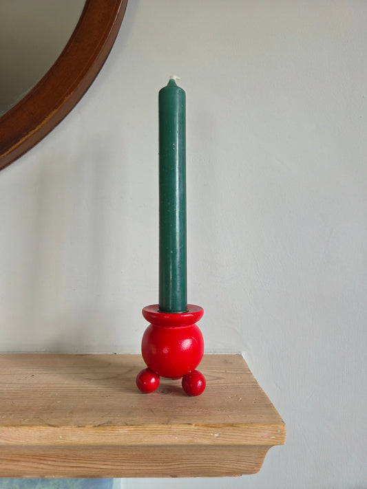 Vintage Swedish Christmas Candle Holder - Single Medium Plain