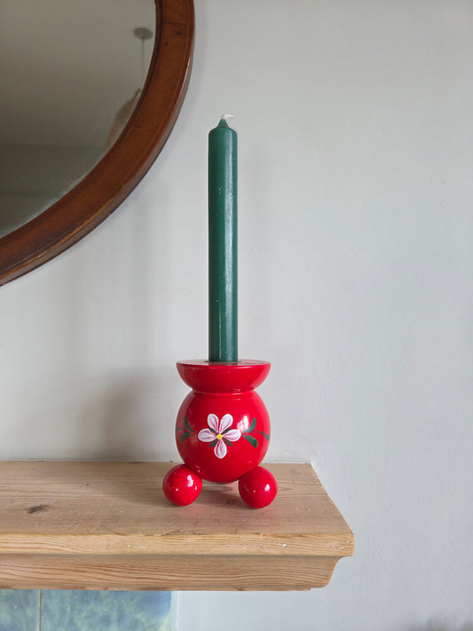 Classic Swedish Christmas Candle Holder - Single Large Flower
