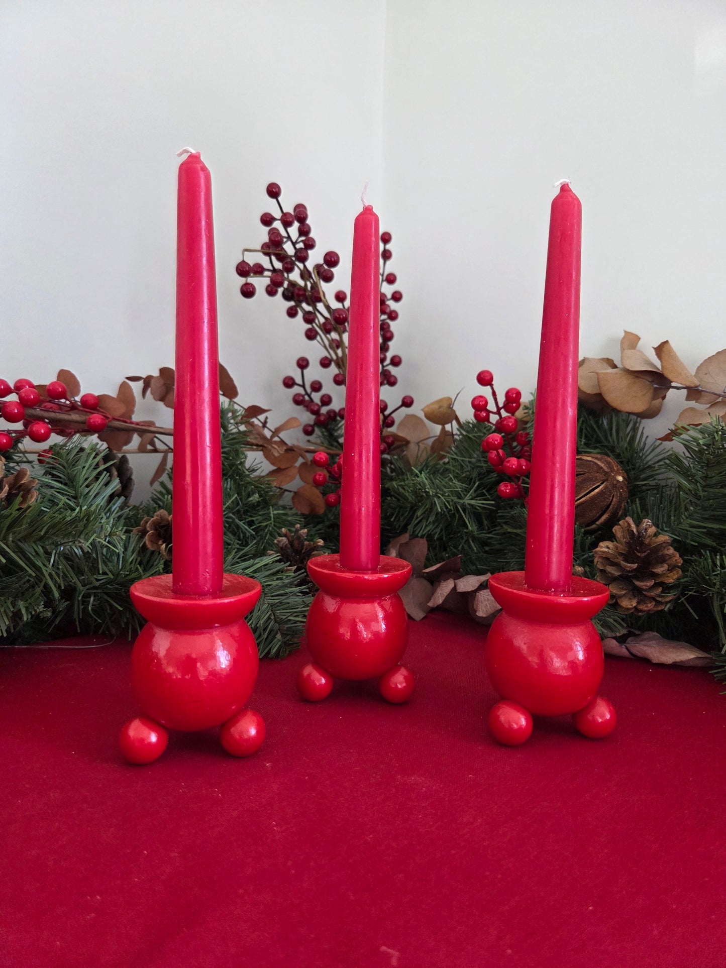 Swedish Christmas Candle Holder - Trio Medium Plain