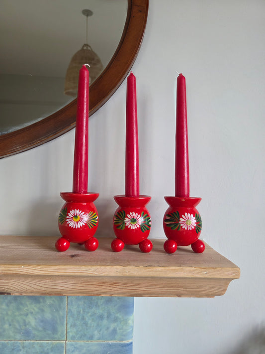 Swedish Christmas Candle Holder - Trio Medium Flower