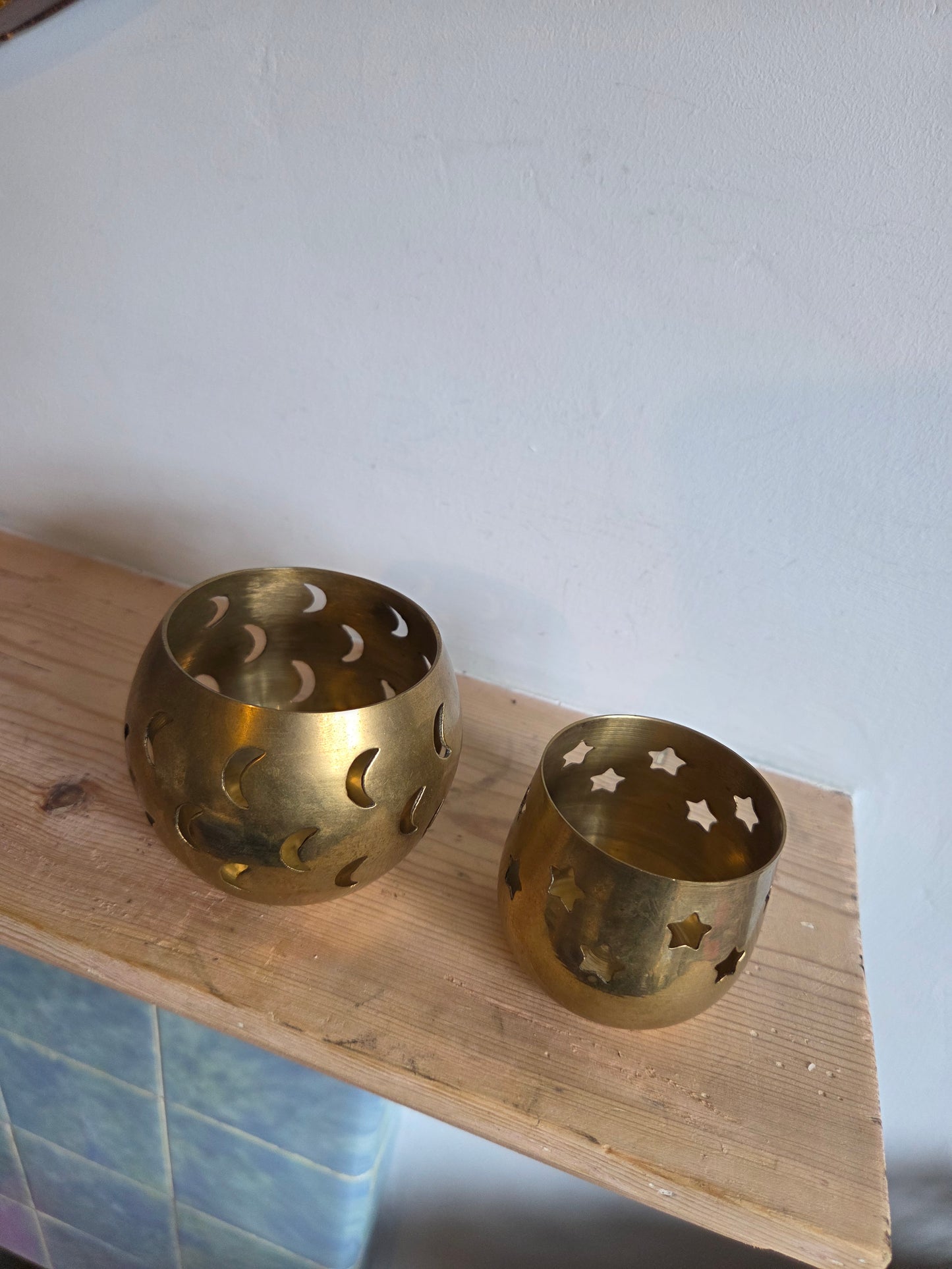 Small Brass Star Tealight Holder