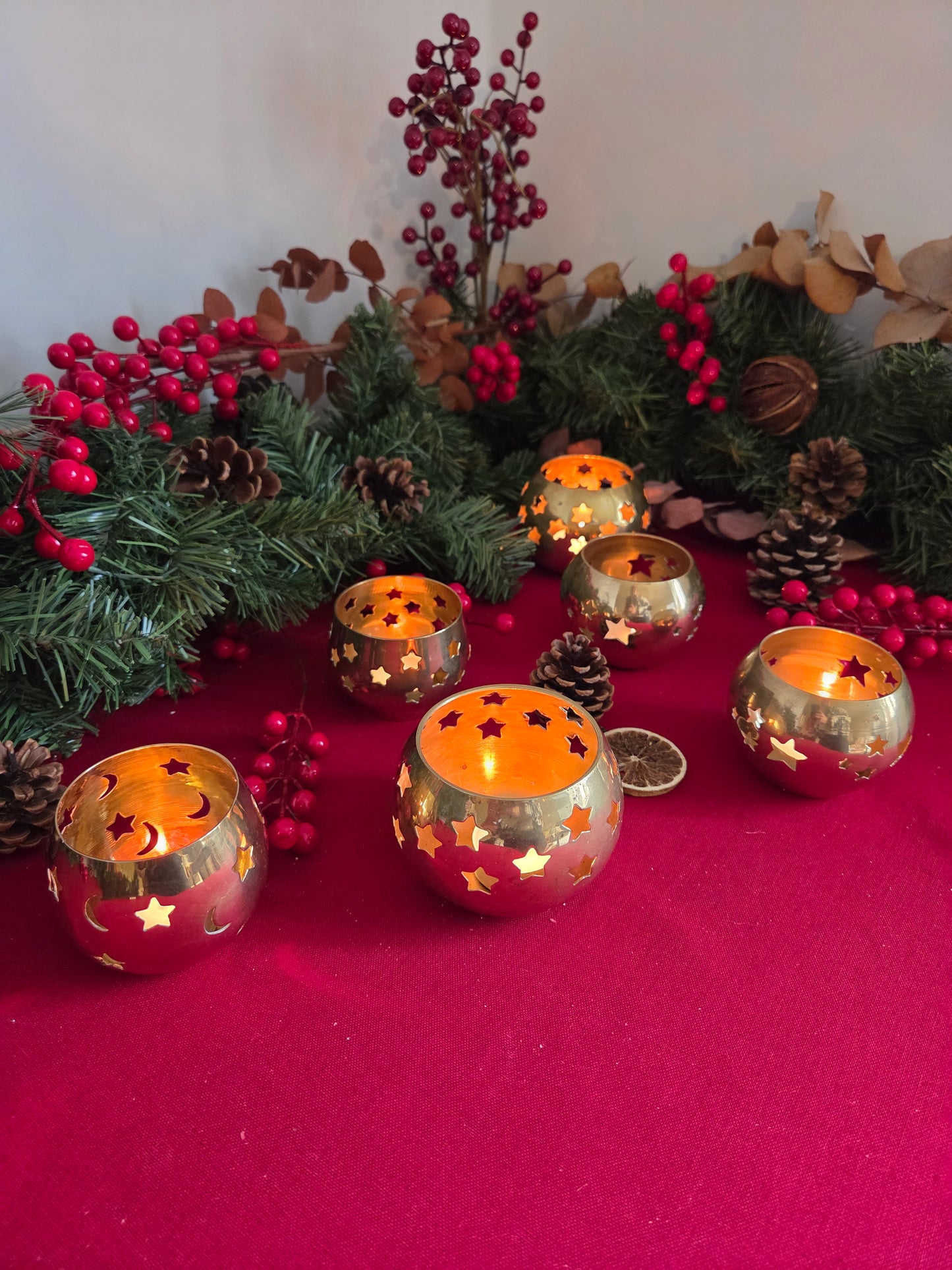 Vintage Brass Celestial Tealight Holder
