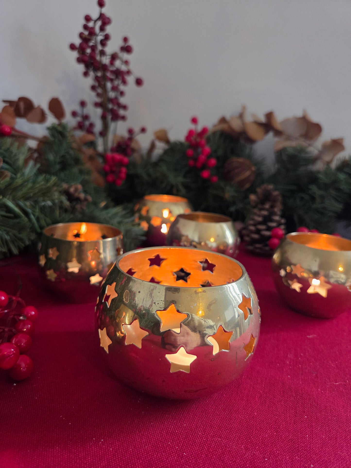 Pair of Large Celestial Tealight Votives