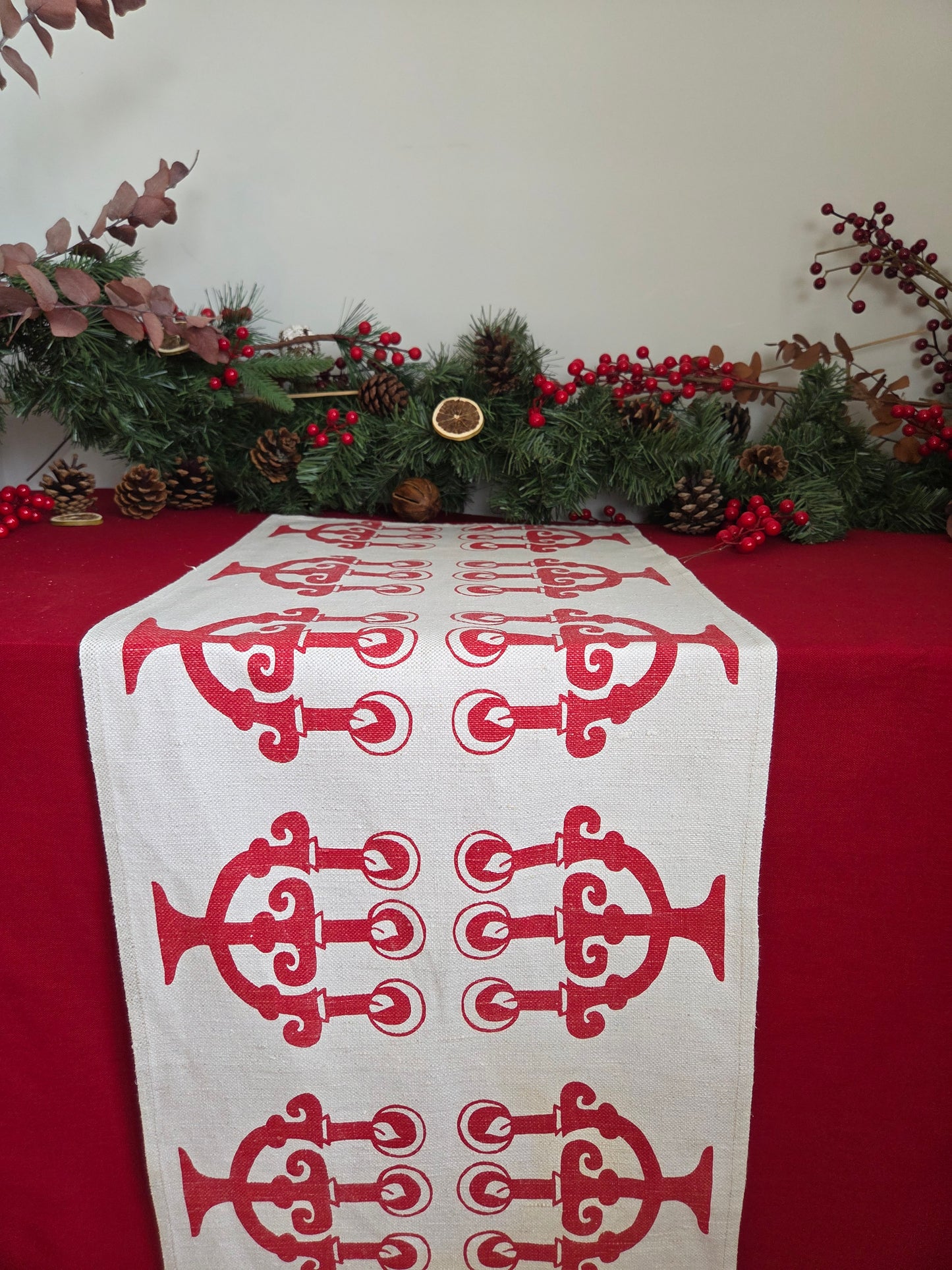 Vintage Swedish Christmas Table Runner