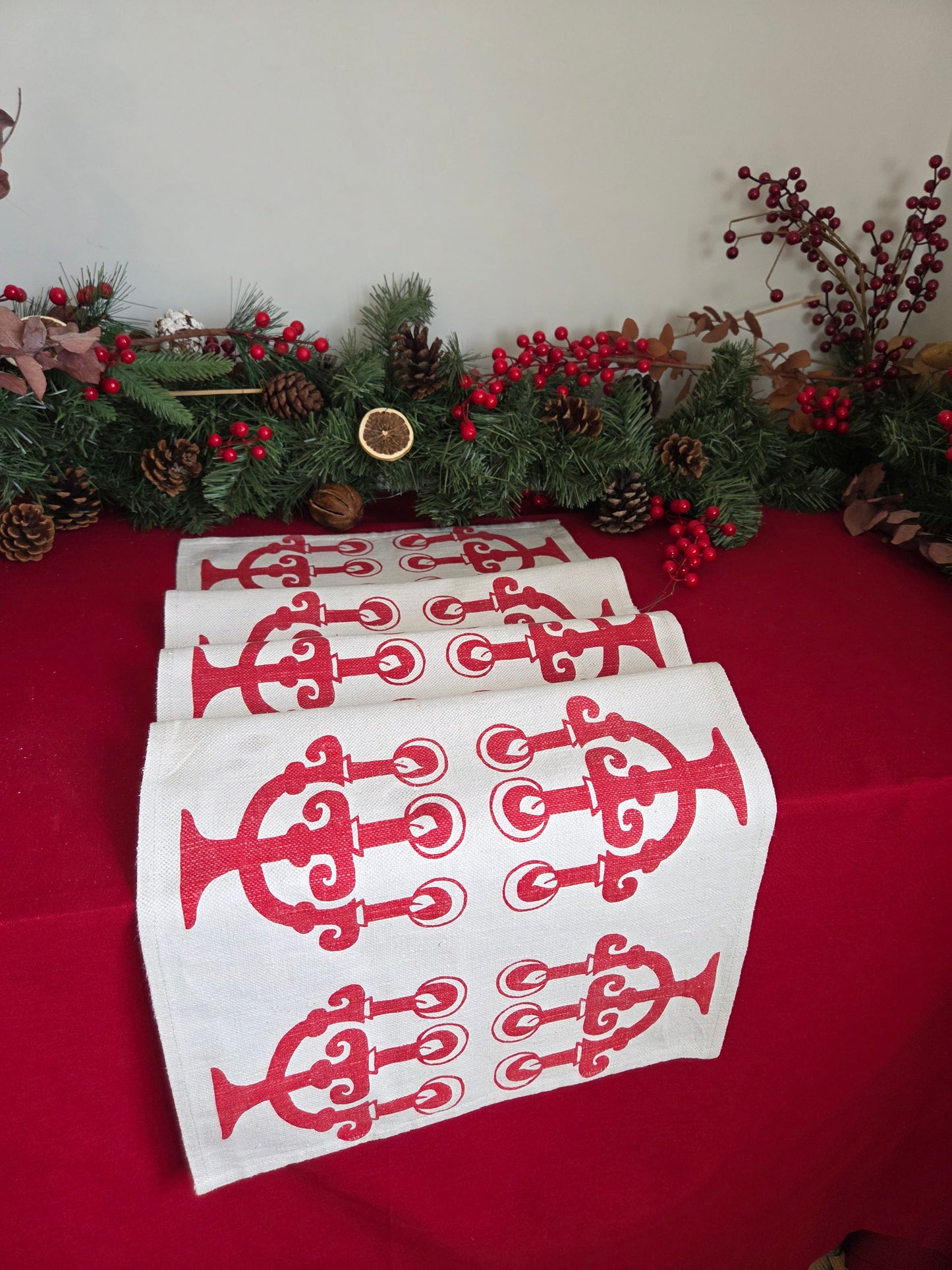 Vintage Swedish Christmas Table Runner