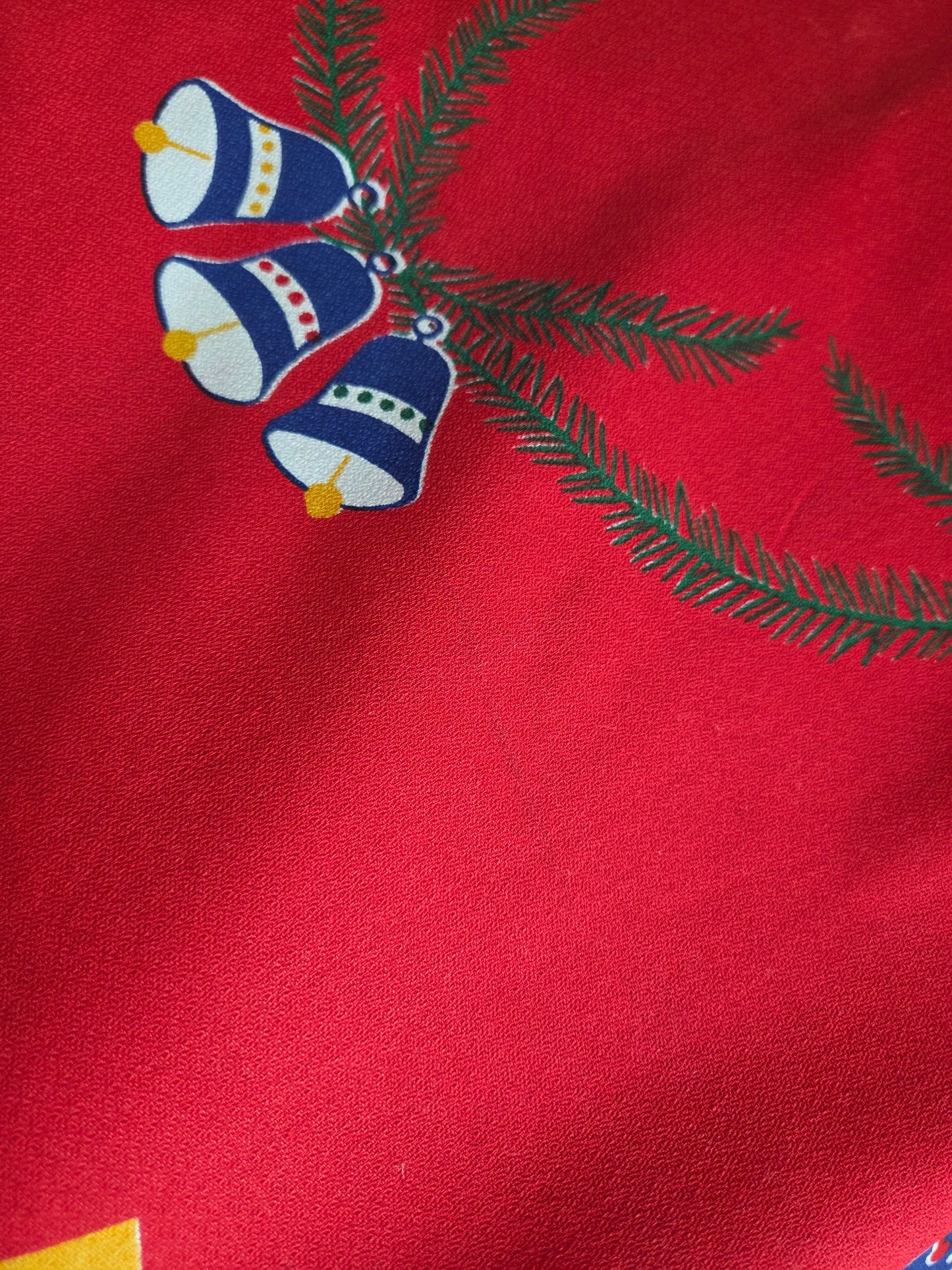 Vintage Swedish Christmas Tablecloth - Candles, Tomtes and Baubles