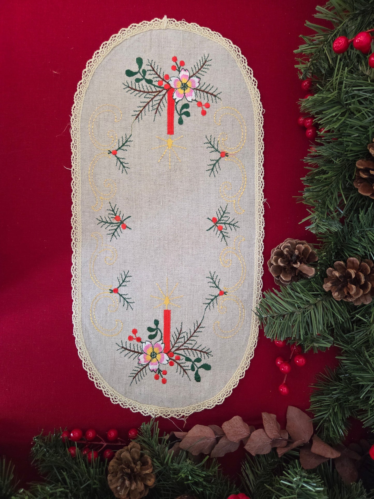 Vintage Swedish Christmas Placemat - Oval