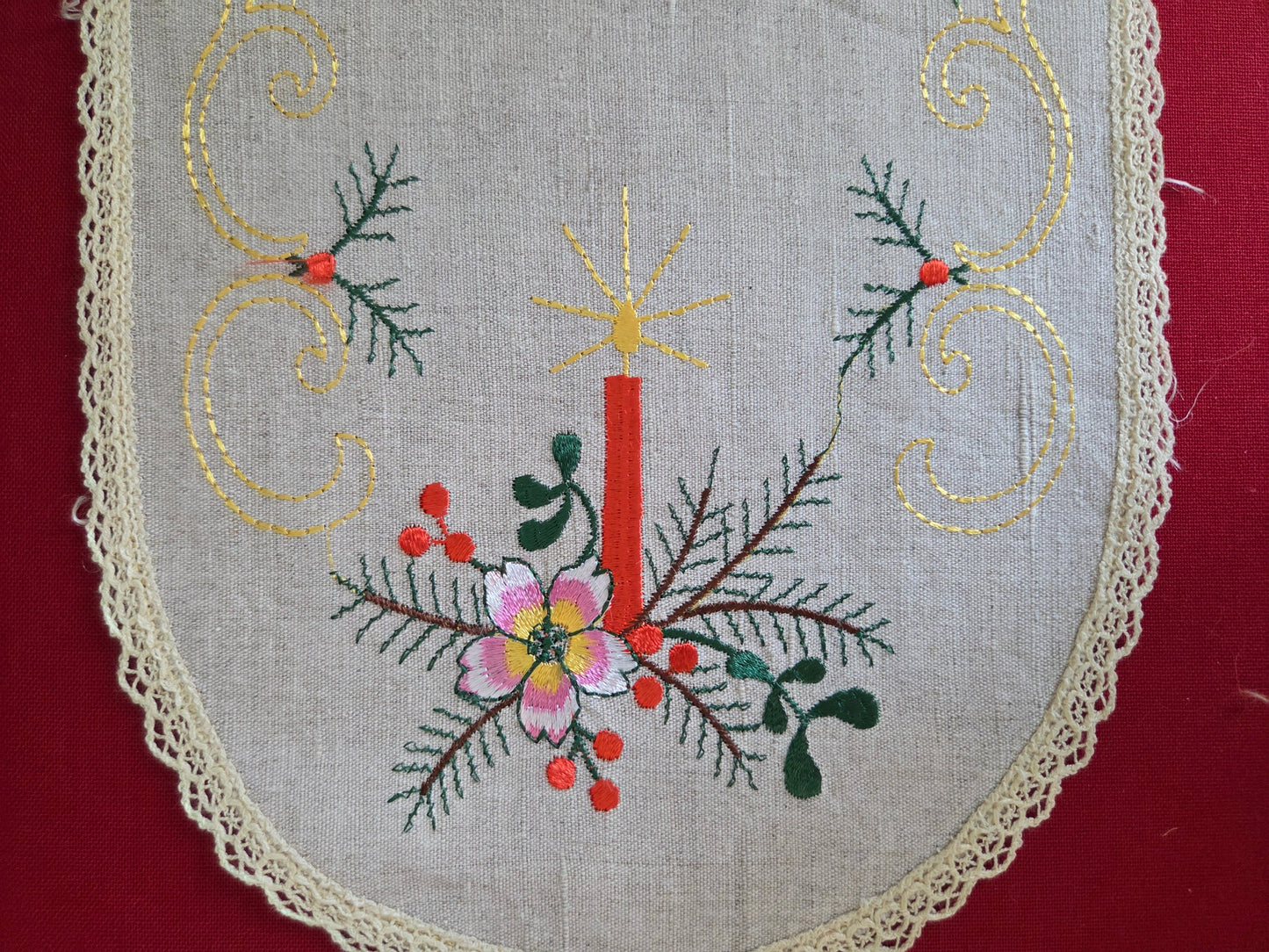Vintage Swedish Christmas Placemat - Oval