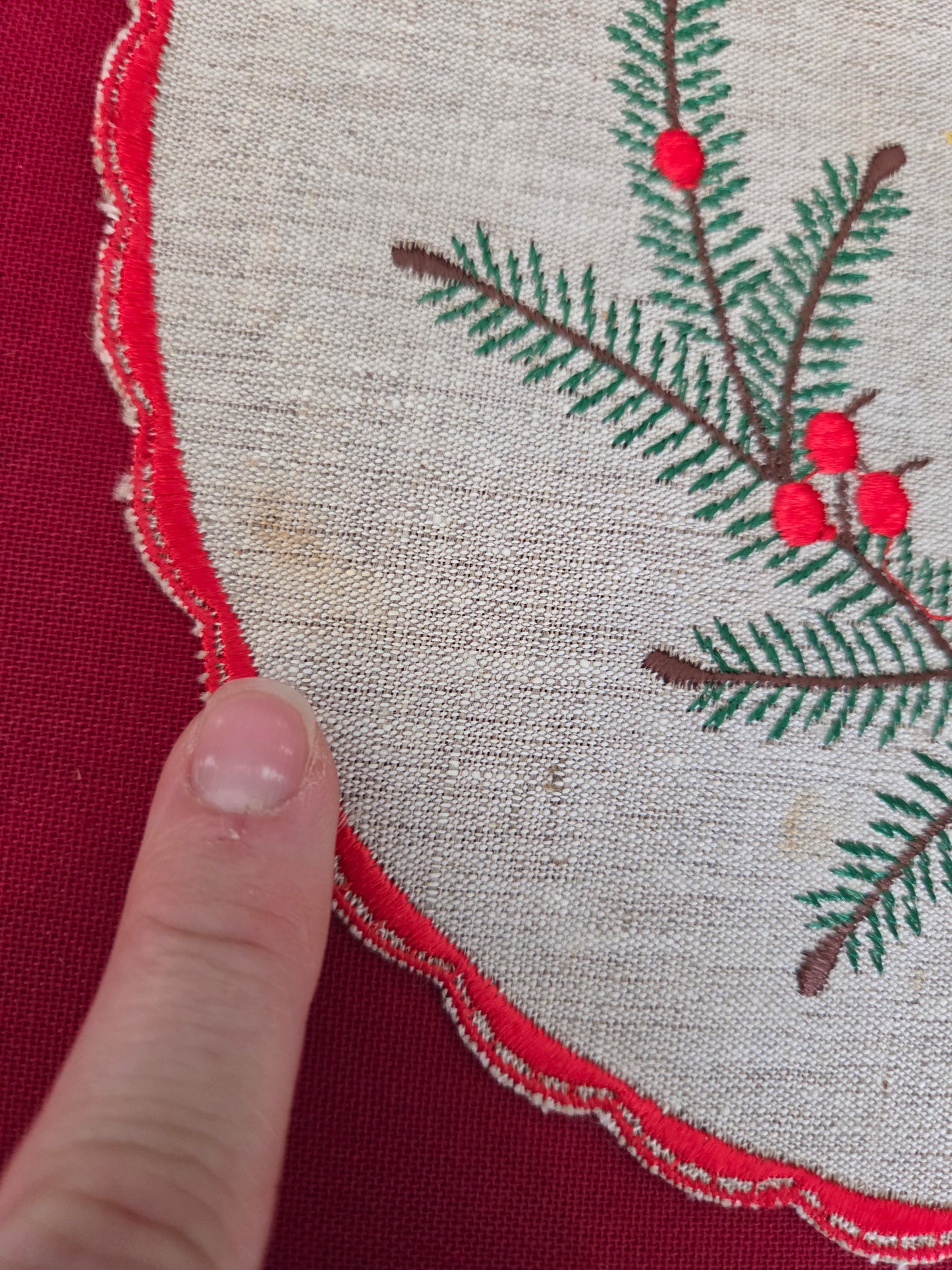 Vintage Swedish Christmas Placemat - Round