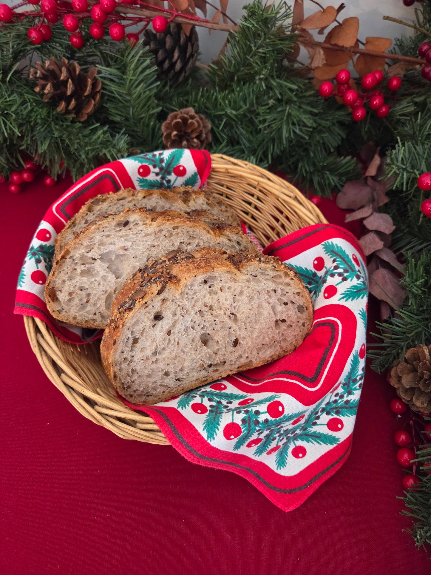 Vintage Swedish Christmas Placemat - Berries