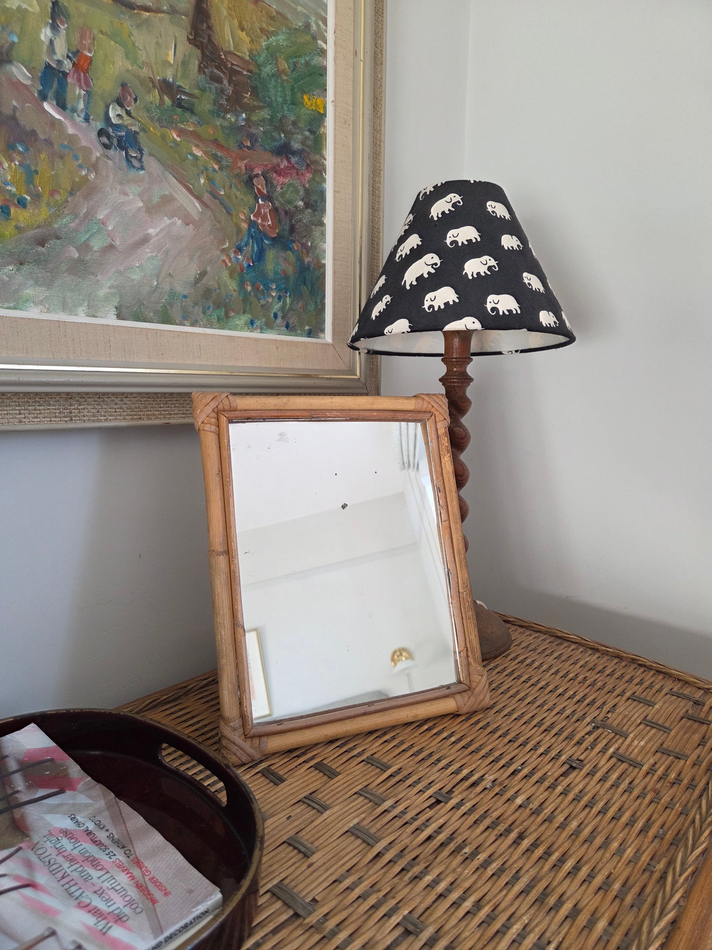 Small Bamboo Table Mirror