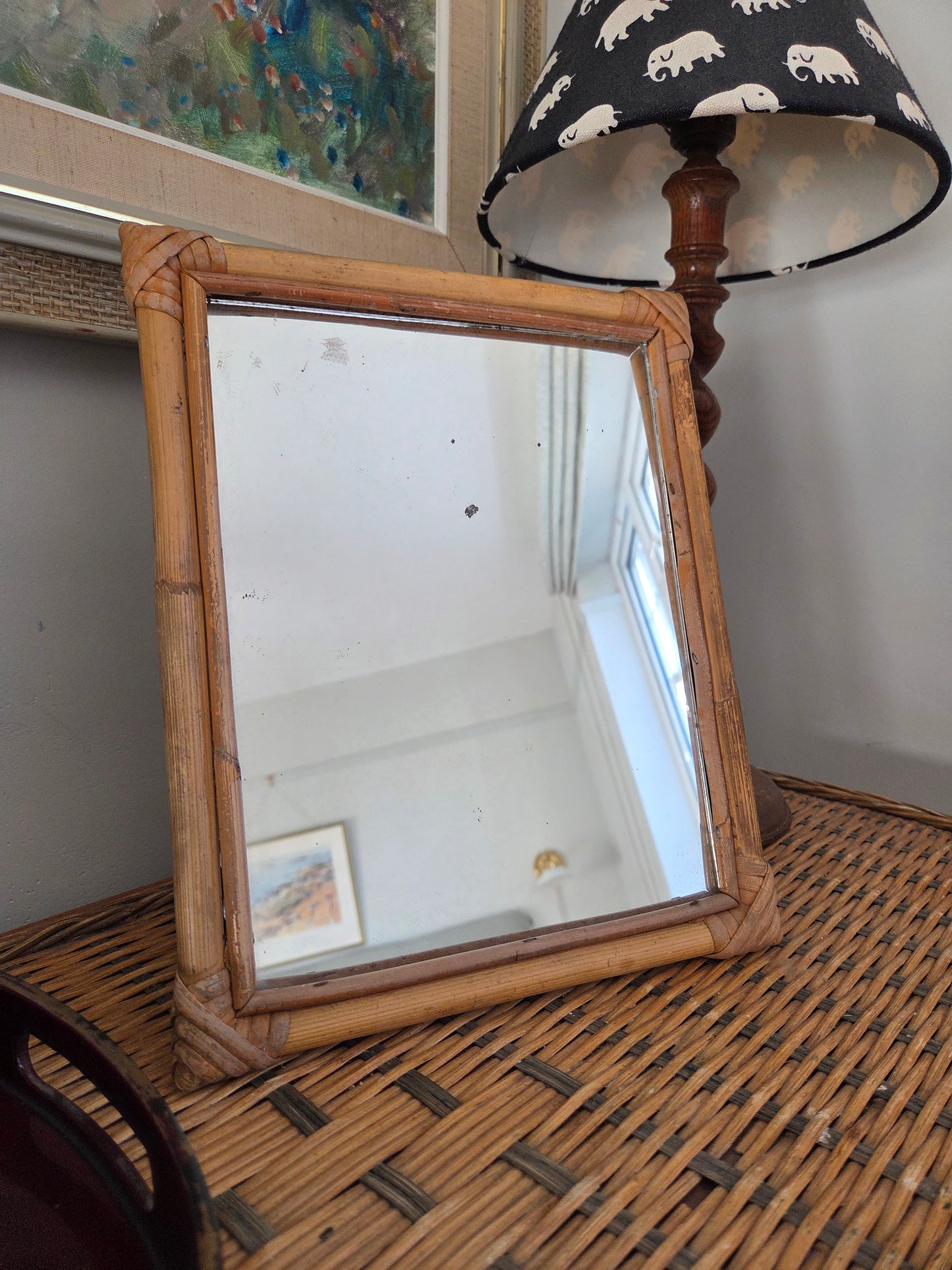 Small Bamboo Table Mirror