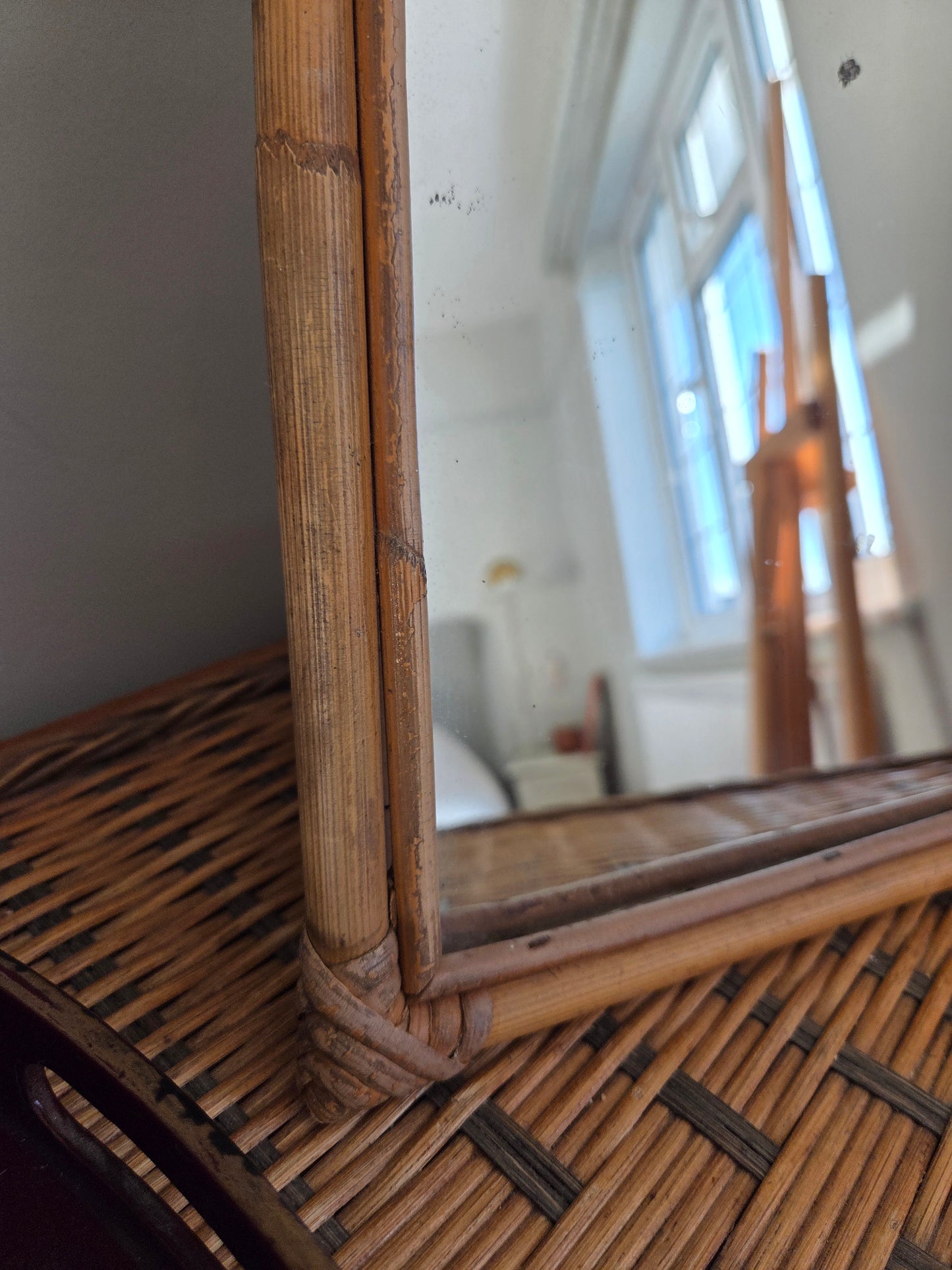 Small Bamboo Table Mirror