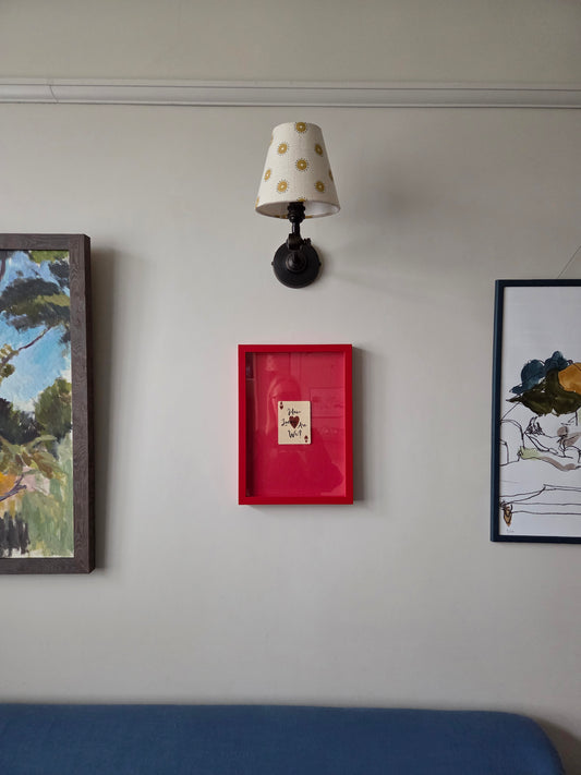 FRAMED How Lucky Are We? Playing Card Art Print - Red Frame