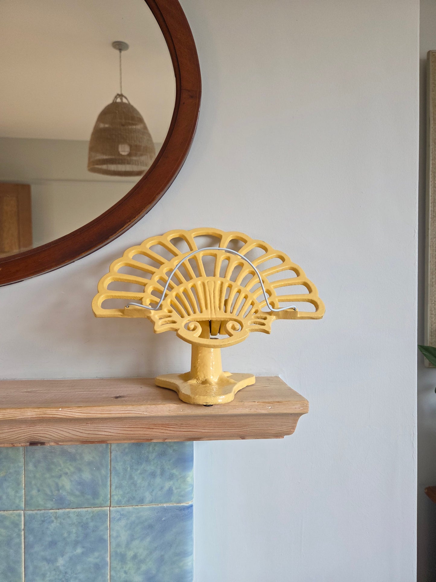 Vintage Yellow Shell Cookbook Stand