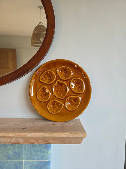 Vintage French Seafood Plate - Orange