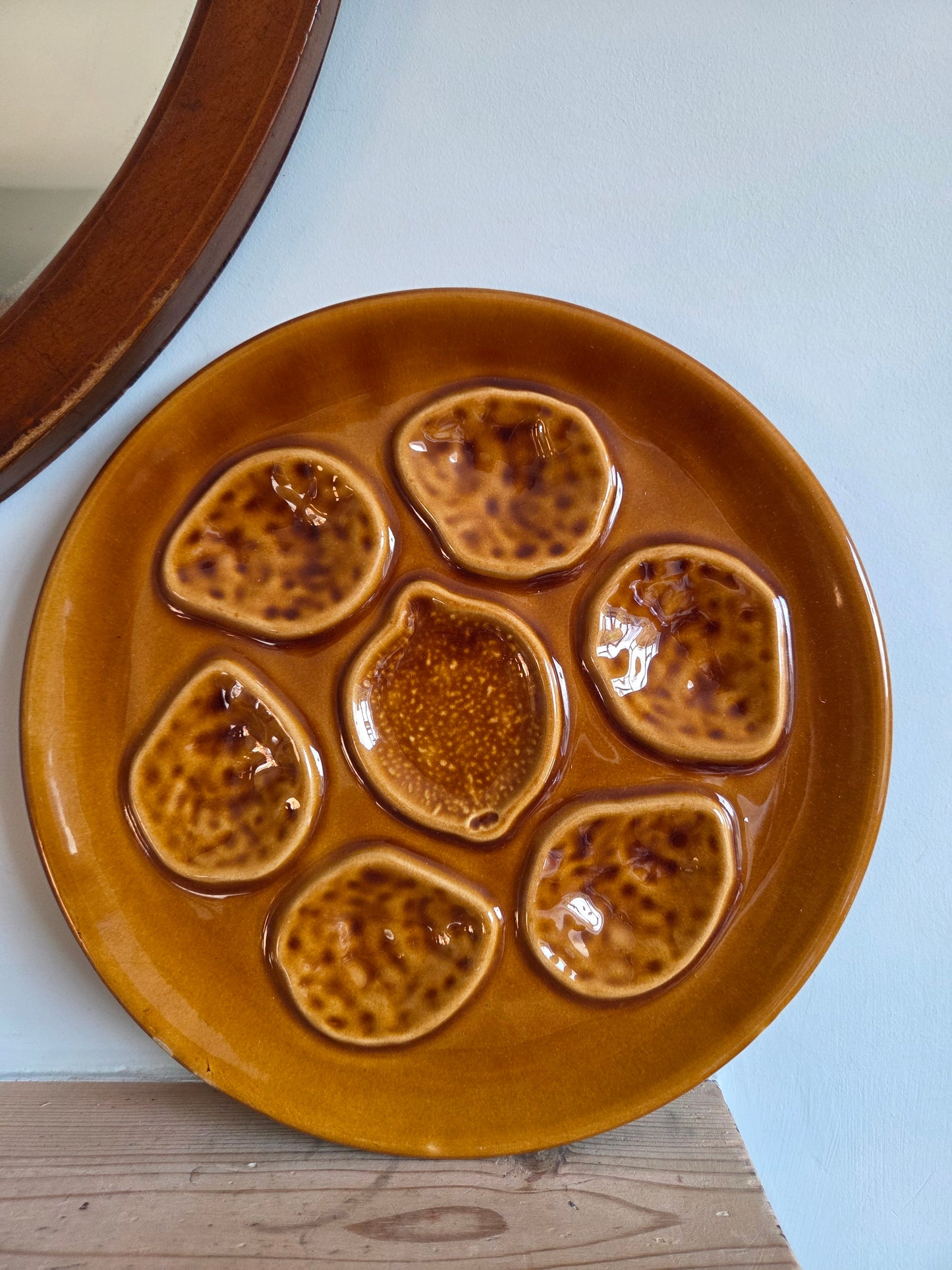 Vintage French Seafood Plate - Orange