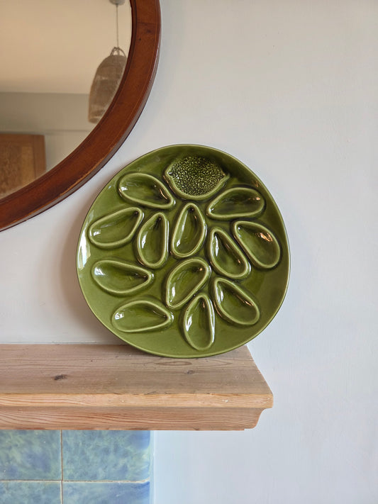 Vintage French Seafood Plate - Green